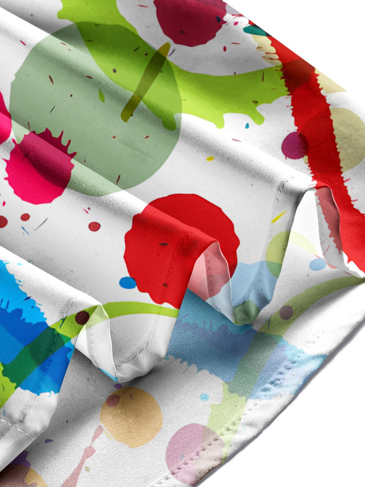 Splash Ink Print Men's Pocket Short Sleeve Shirts