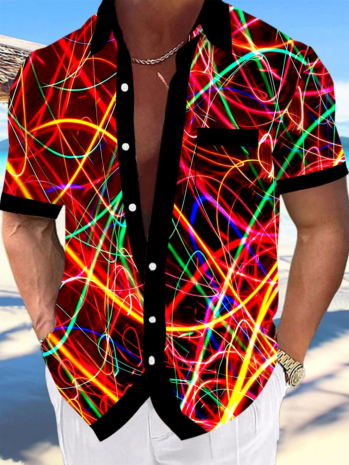 Geometry Men's Pocket Short Sleeve Shirts