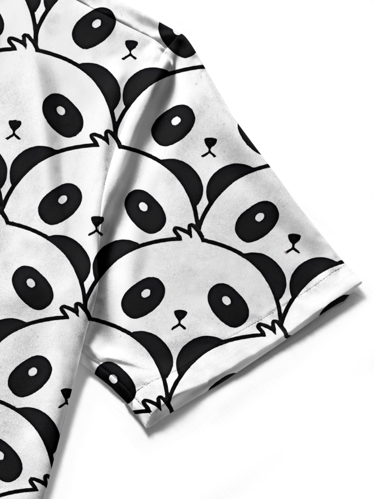 Panda Print Men's Pocket Short Sleeve Shirts