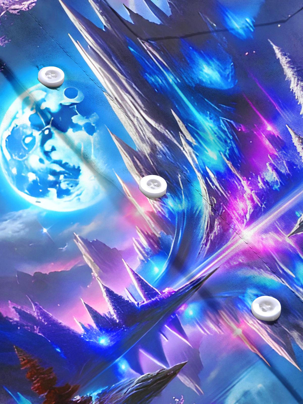 Psychedelic Rainbow Iceberg Earth Christmas Tree Men's Pocket Long Sleeve Shirts