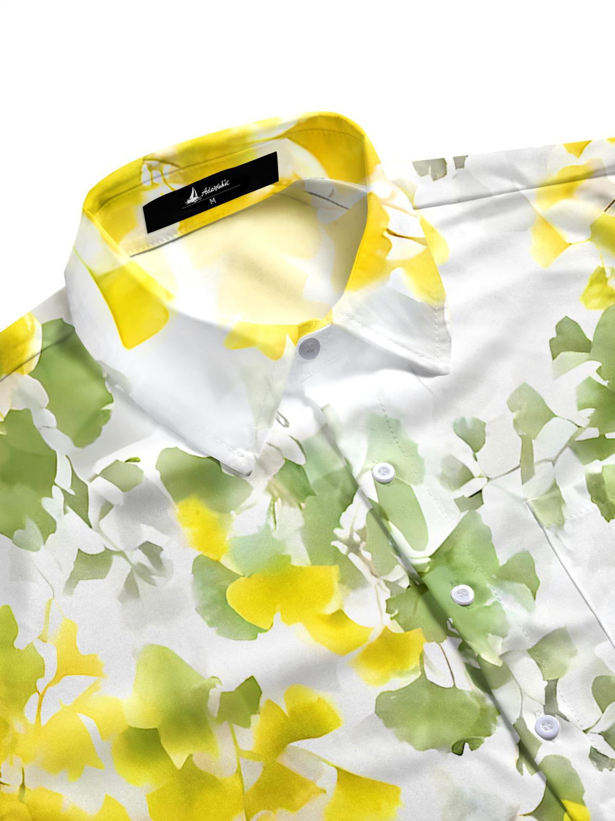 Hawaiian Leaf Men's Pocket Short Sleeve Shirts