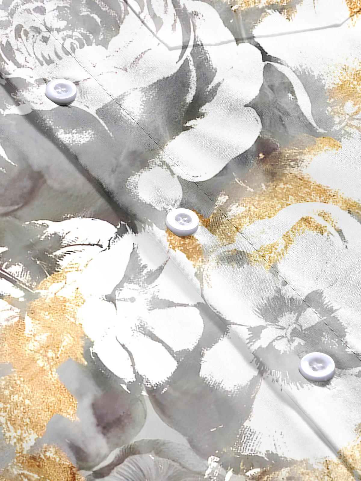 Floral Men's Pocket Short Sleeve Shirts