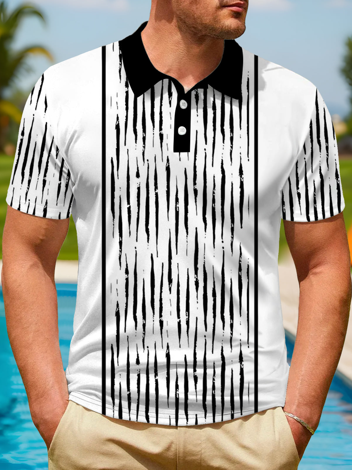 Geometry Men's Short Sleeve Button Polo