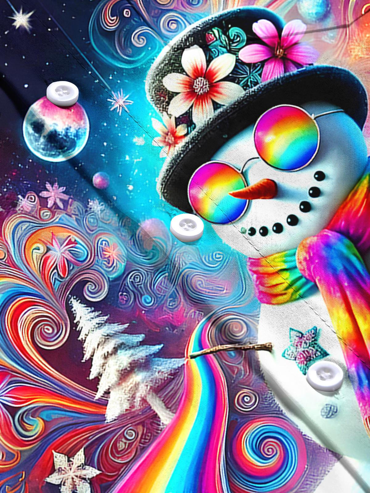 Snowman Men's Pocket Long Sleeve Shirts