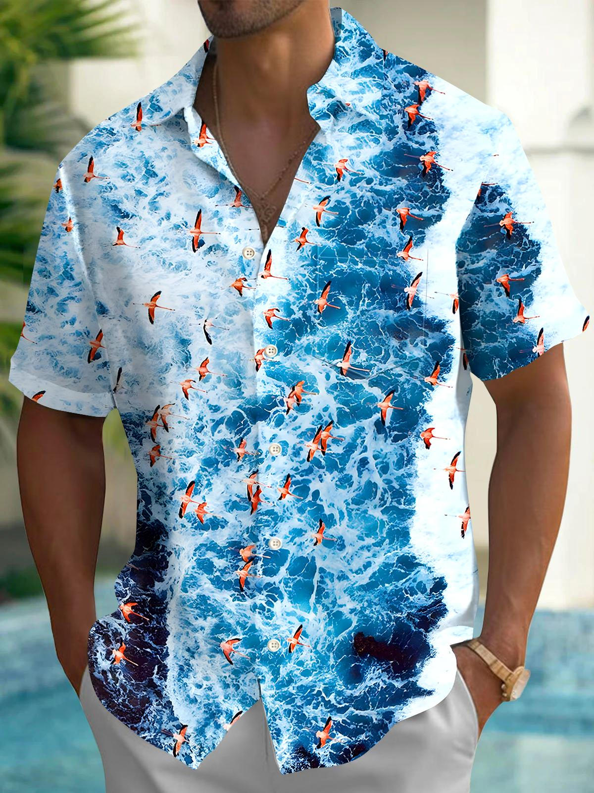 Hawaiian Men's Pocket Short Sleeve Shirts