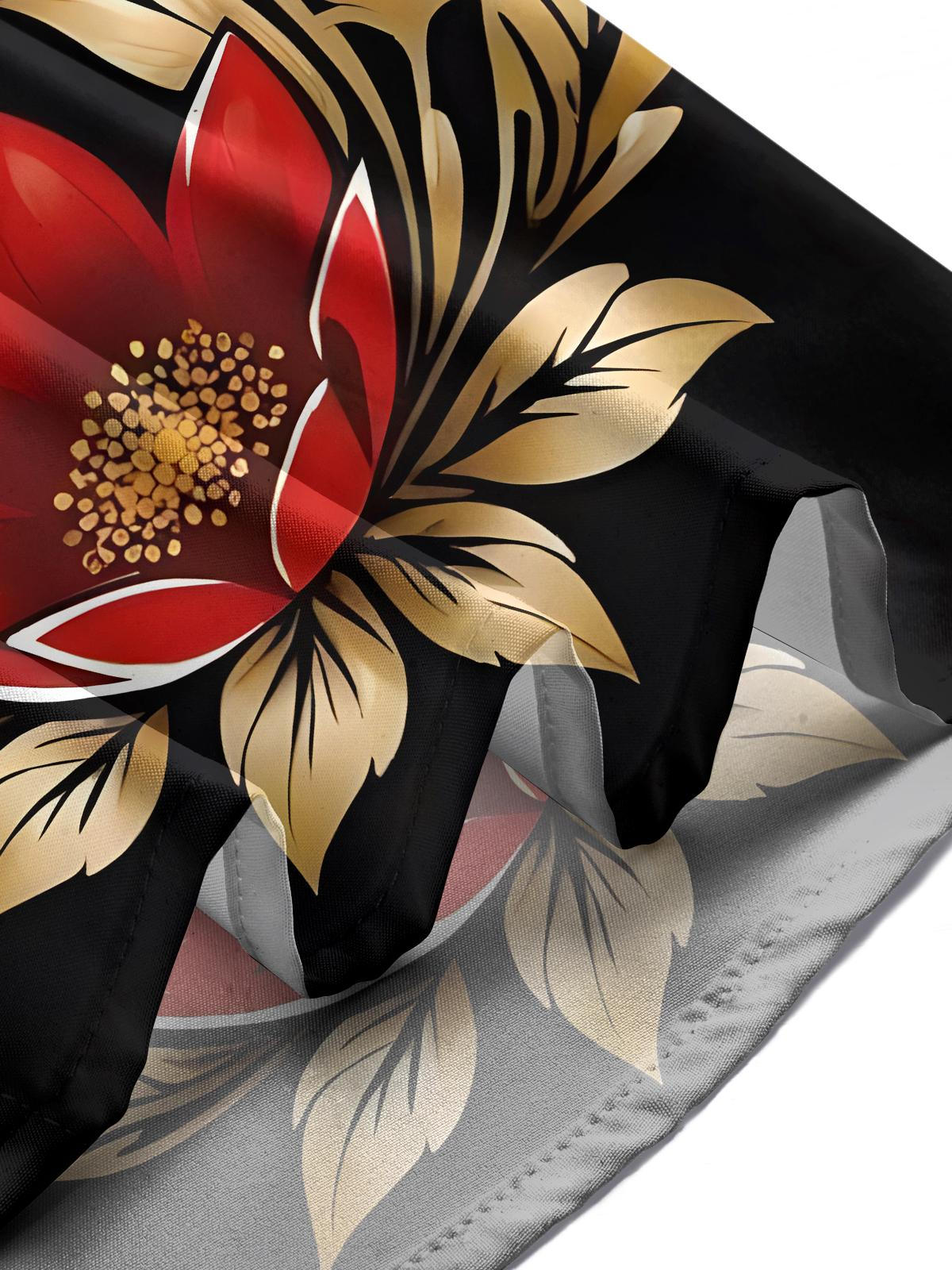 Cat Floral Men's Pocket Short Sleeve Shirts