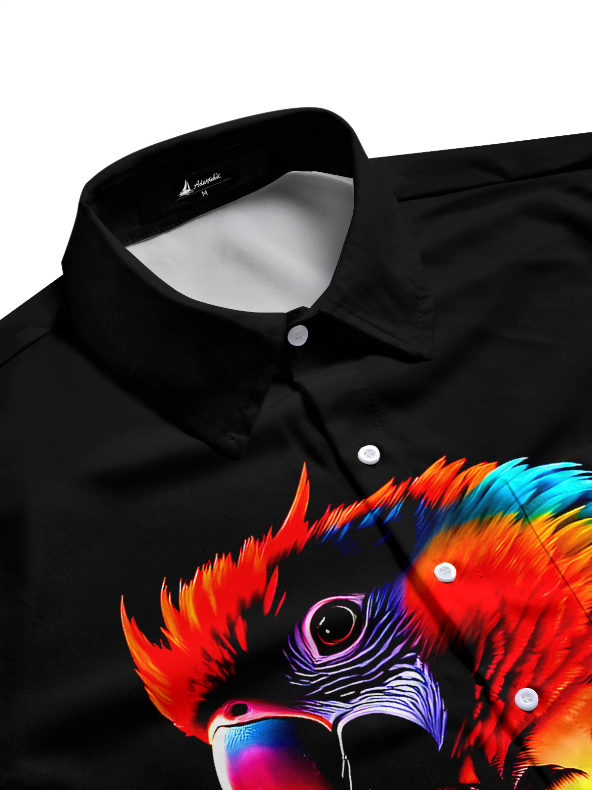 Parrot Coconut Tree Sunset Men's Pocket Short Sleeve Shirts