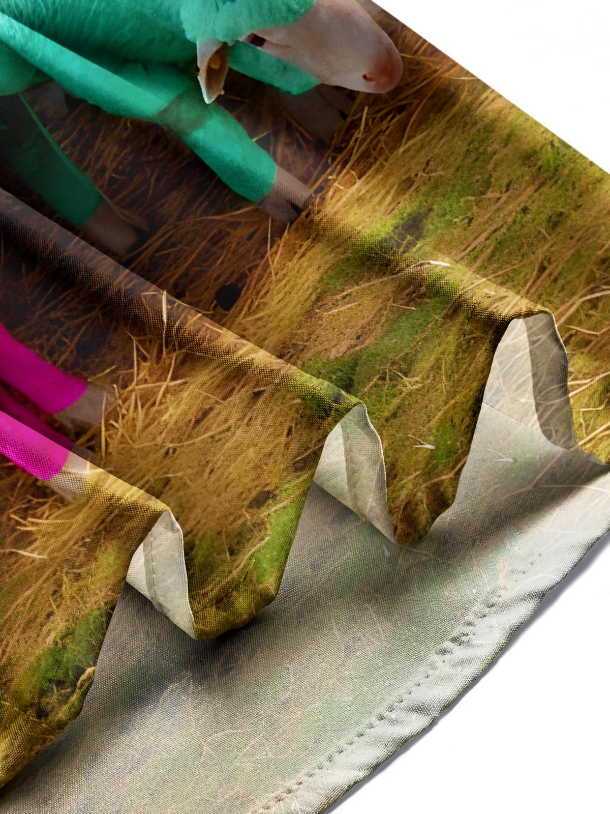 Sheep Print Men's Pocket Short Sleeve Shirts