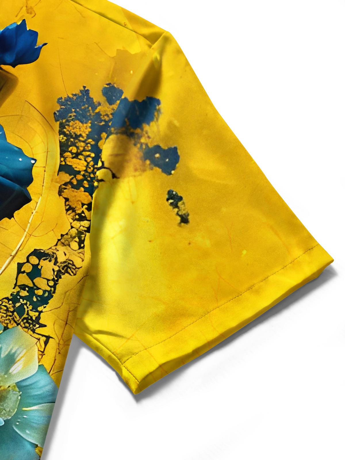 Floral Men's Pocket Short Sleeve Shirts