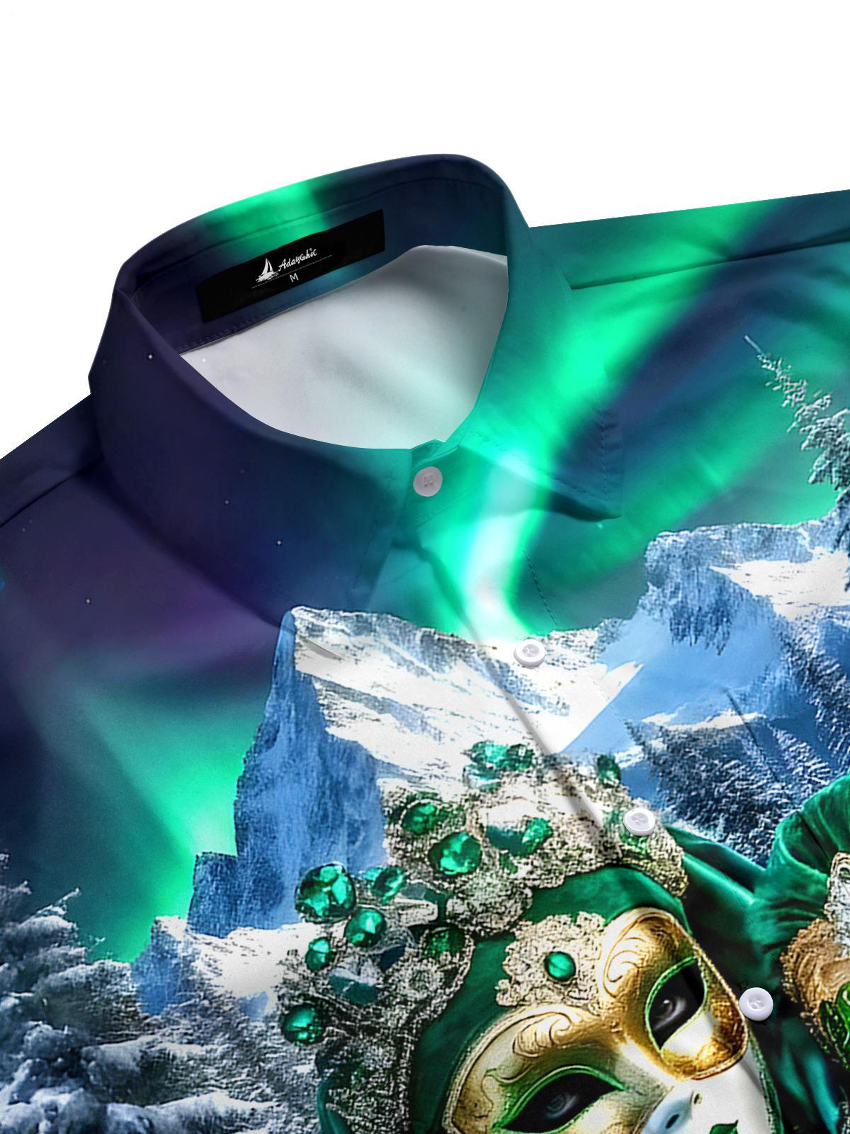 Aurora Forest Men's Pocket Short Sleeve Shirts