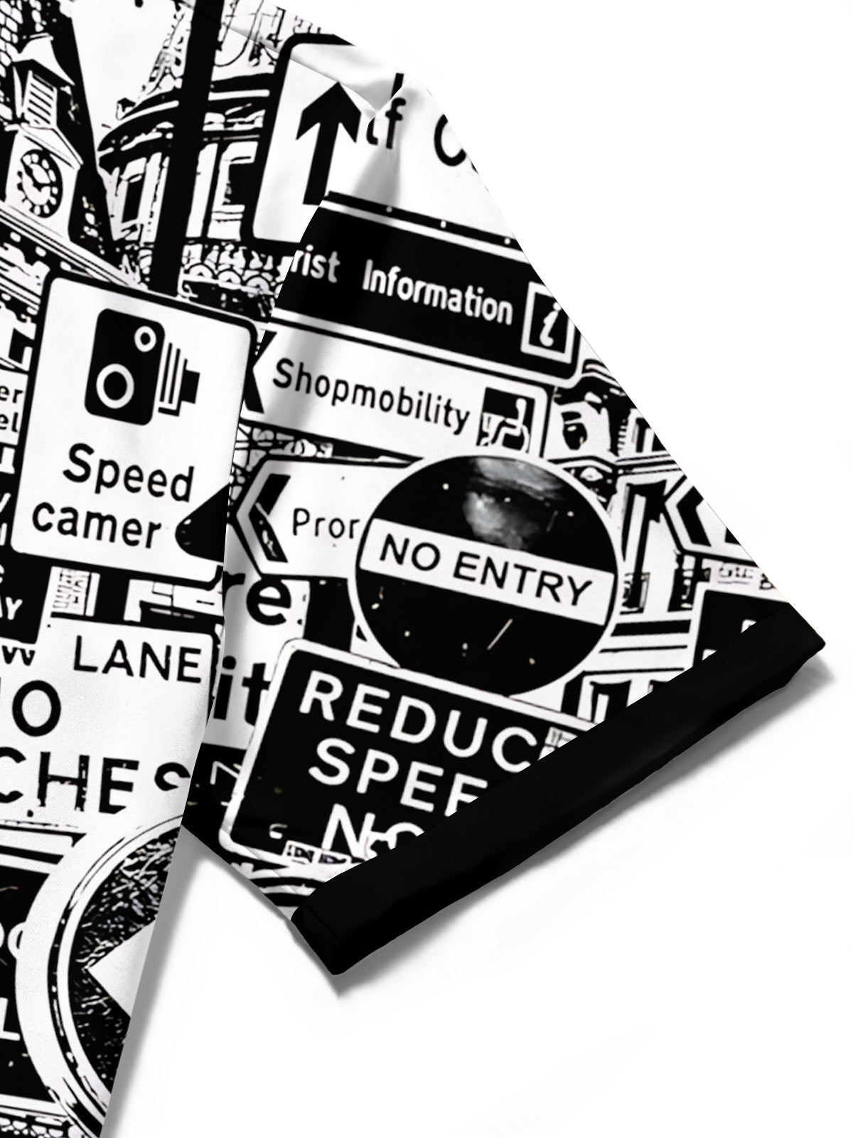 Signpost Print Men's Pocket Short Sleeve Shirts