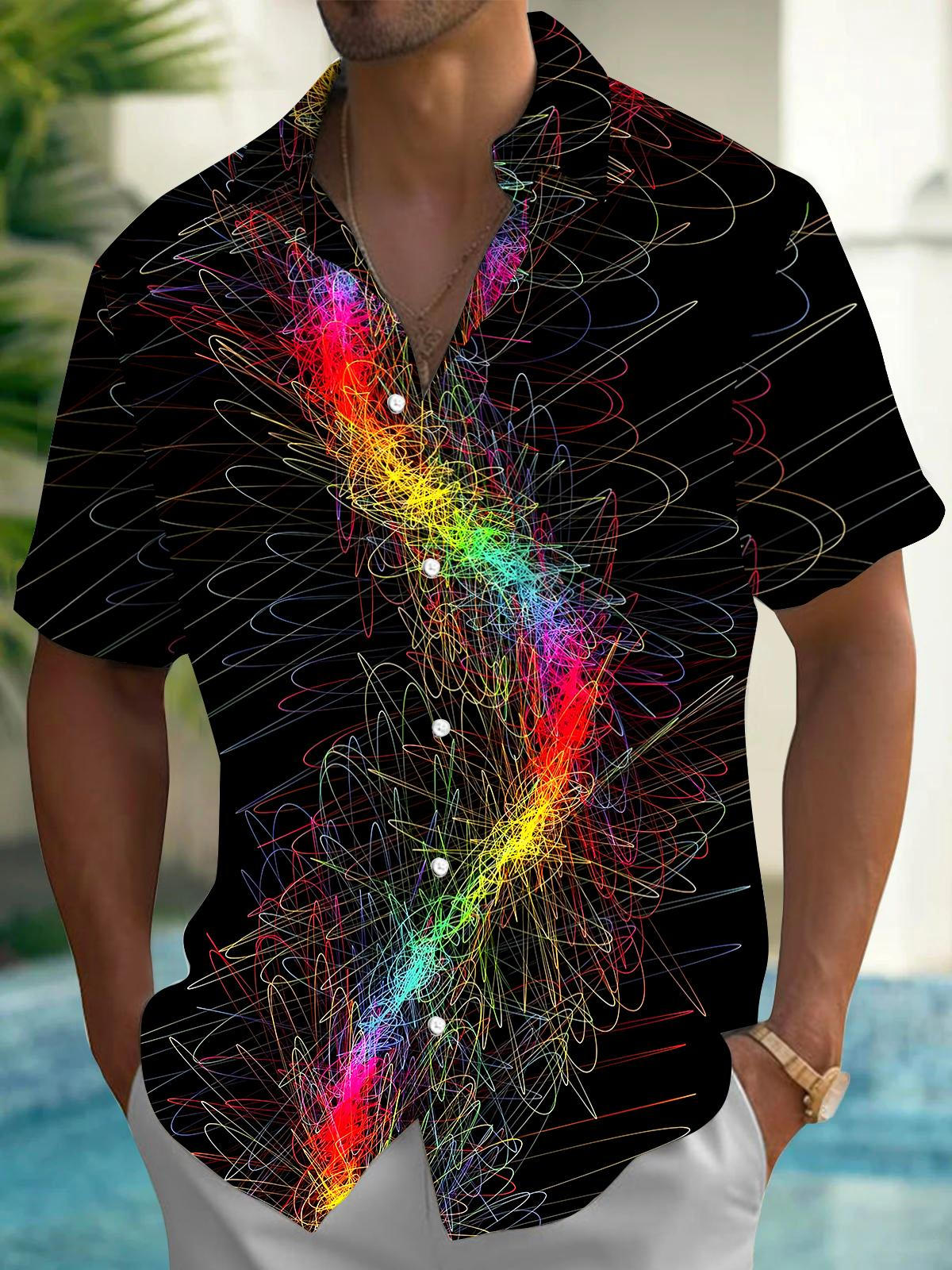 Tie Dye Men's Pocket Short Sleeve Shirts