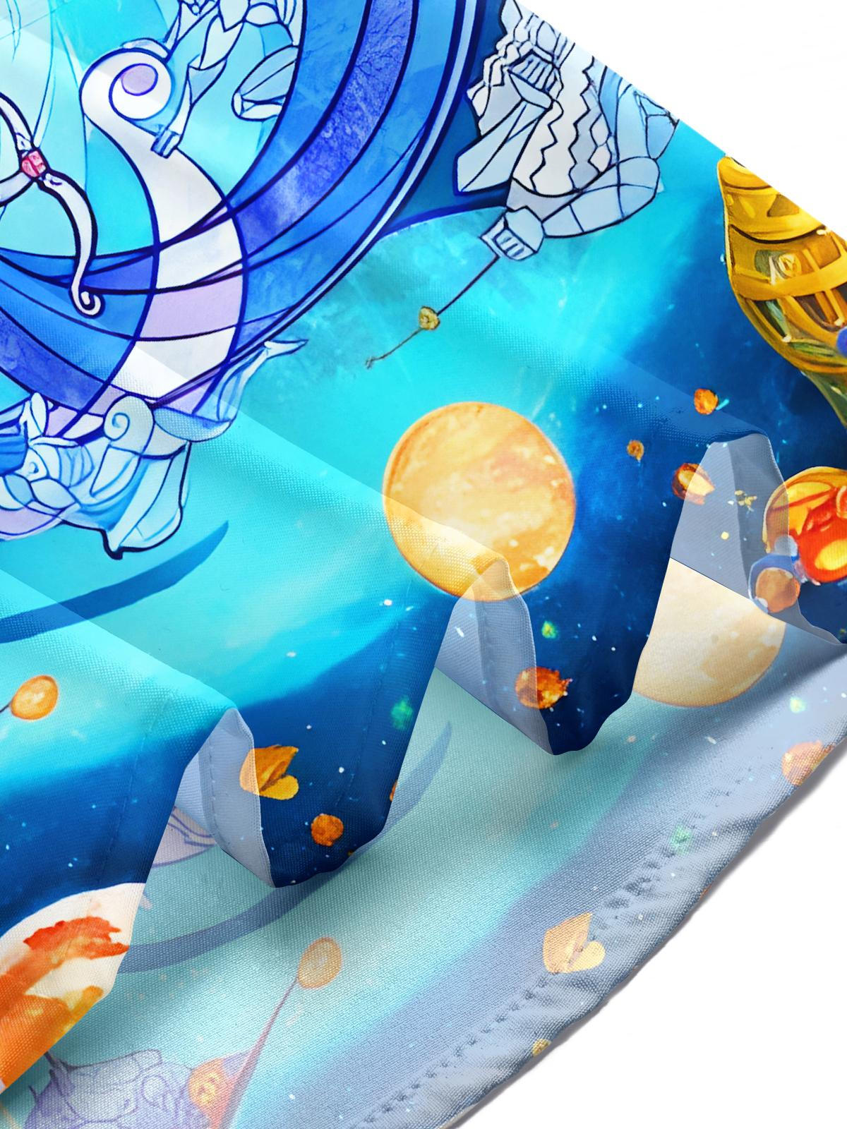 Fun Art Abstract Water Fire Men's Pocket Short Sleeve Shirts