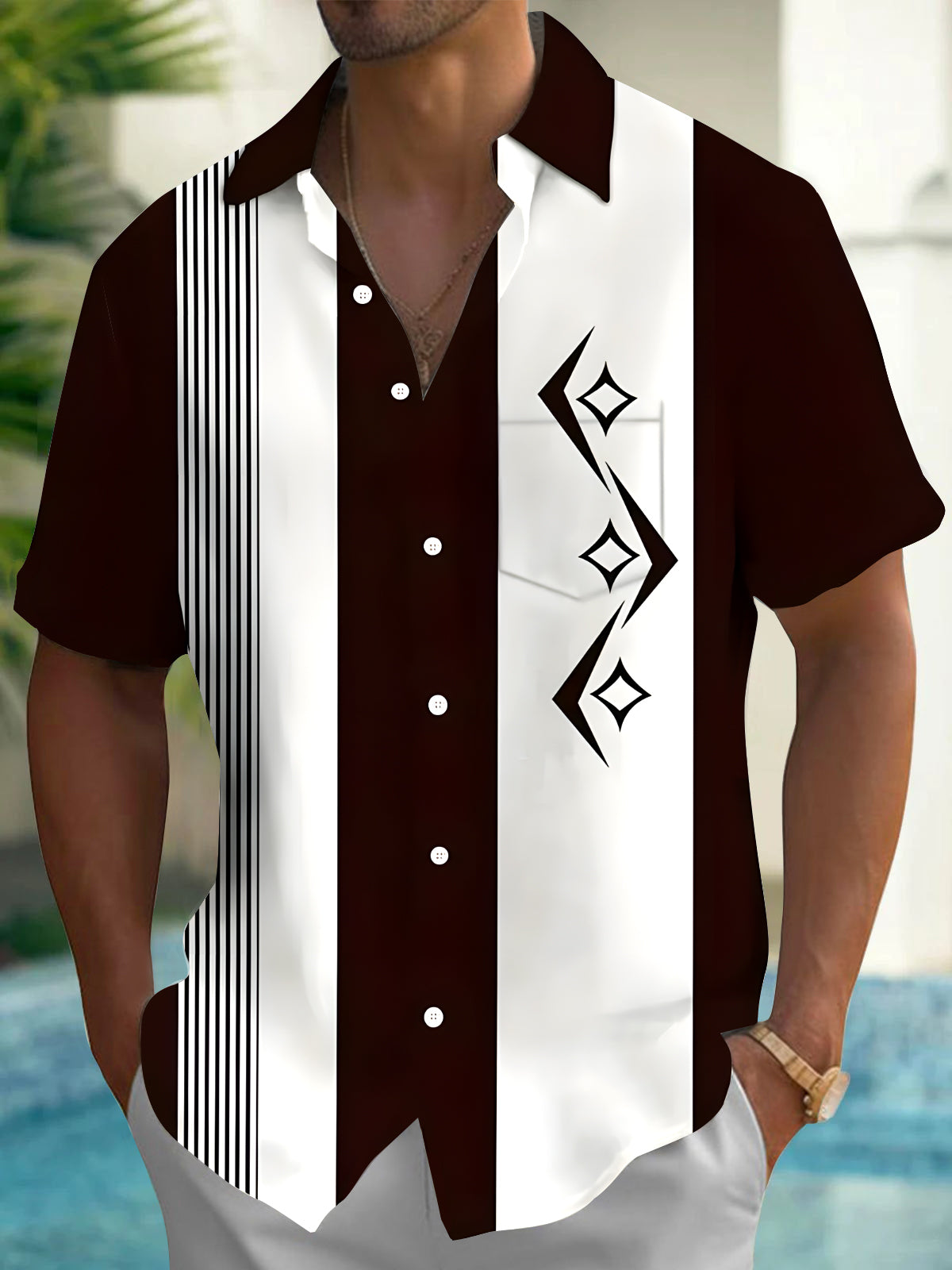 Geometry Men's Pocket Short Sleeve Shirts