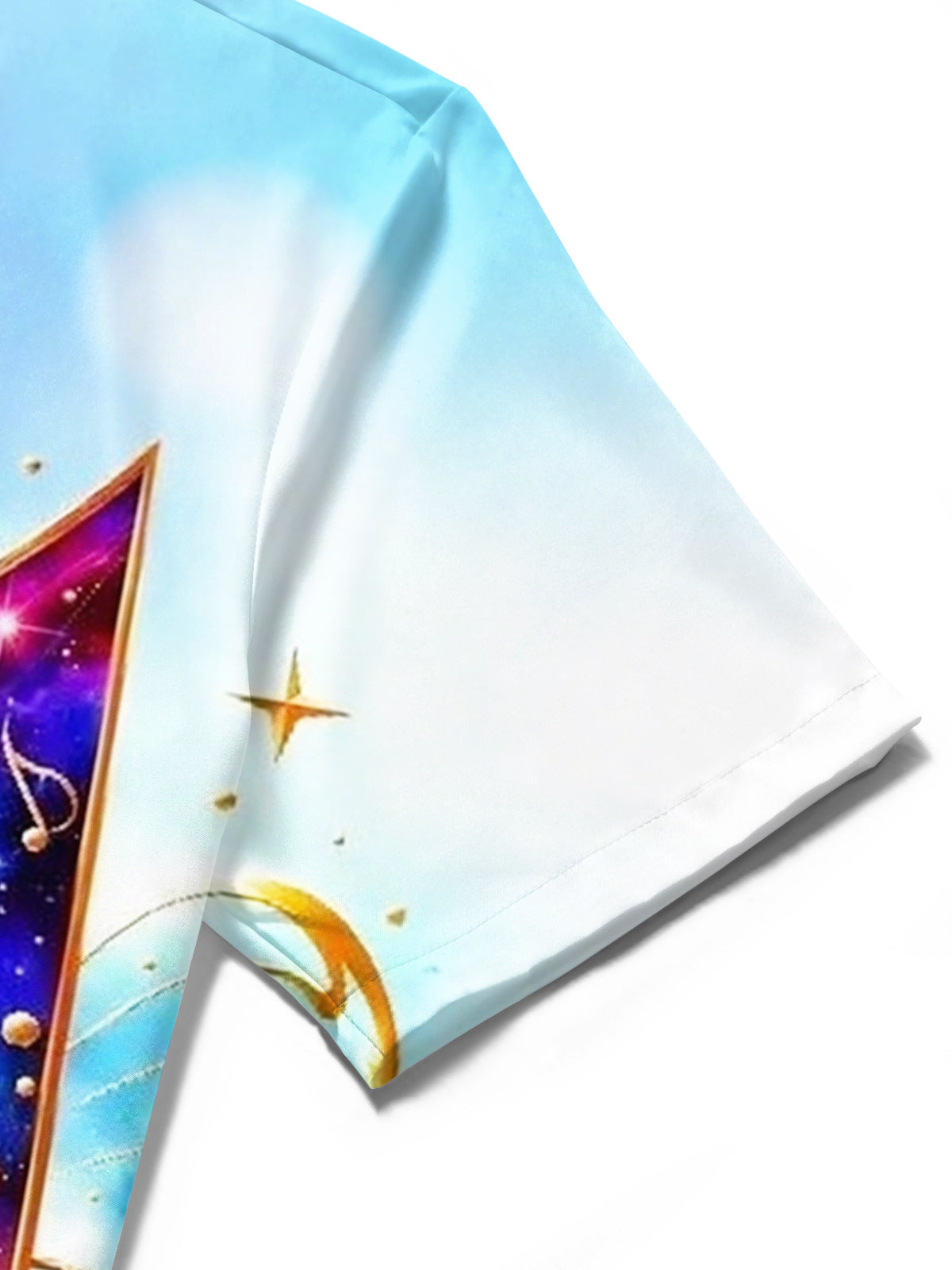 Musical Note Print Men's Pocket Short Sleeve Shirts