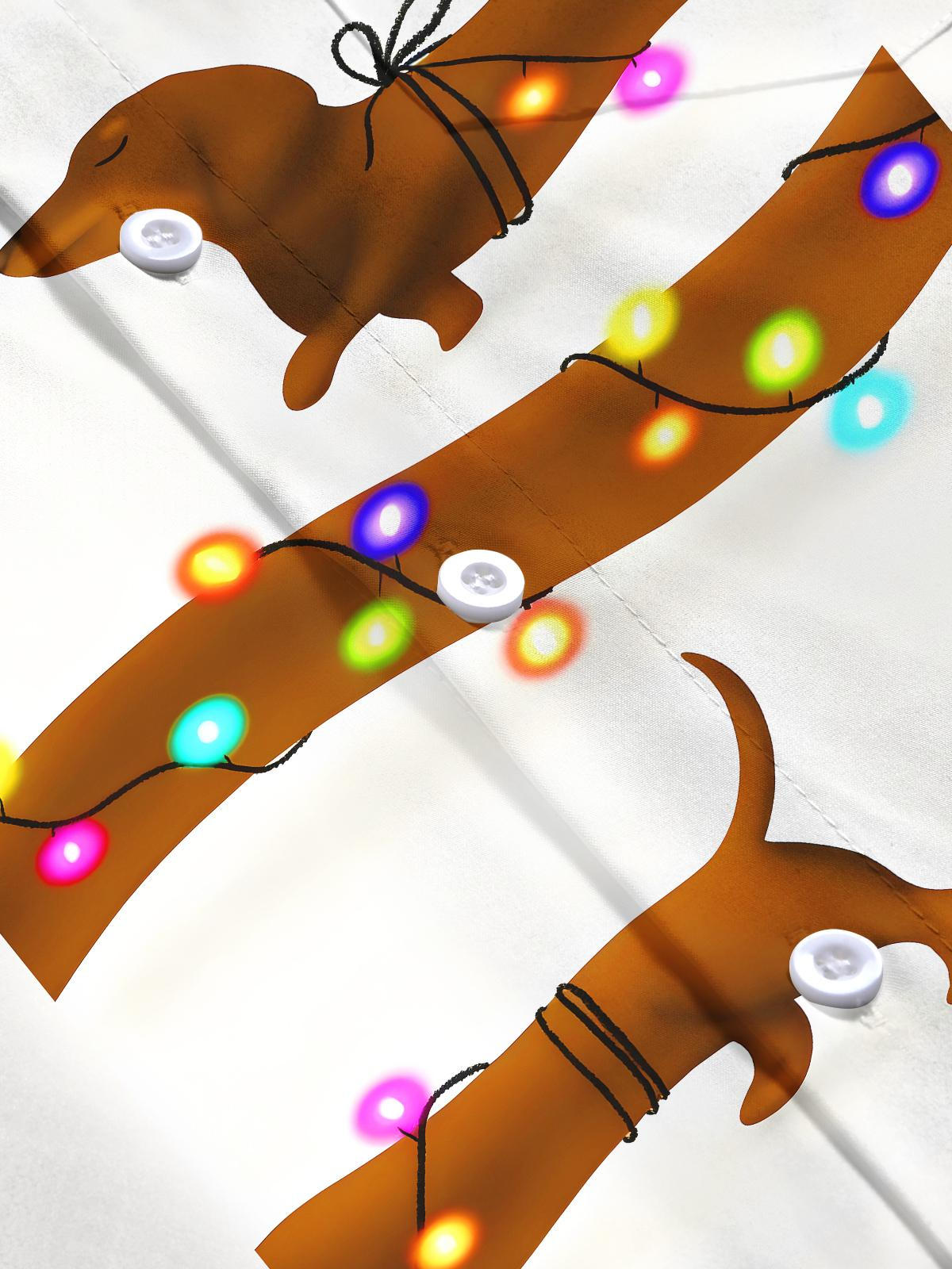 Fun Fairy Dachshund Dog Men's Pocket Long Sleeve Shirts