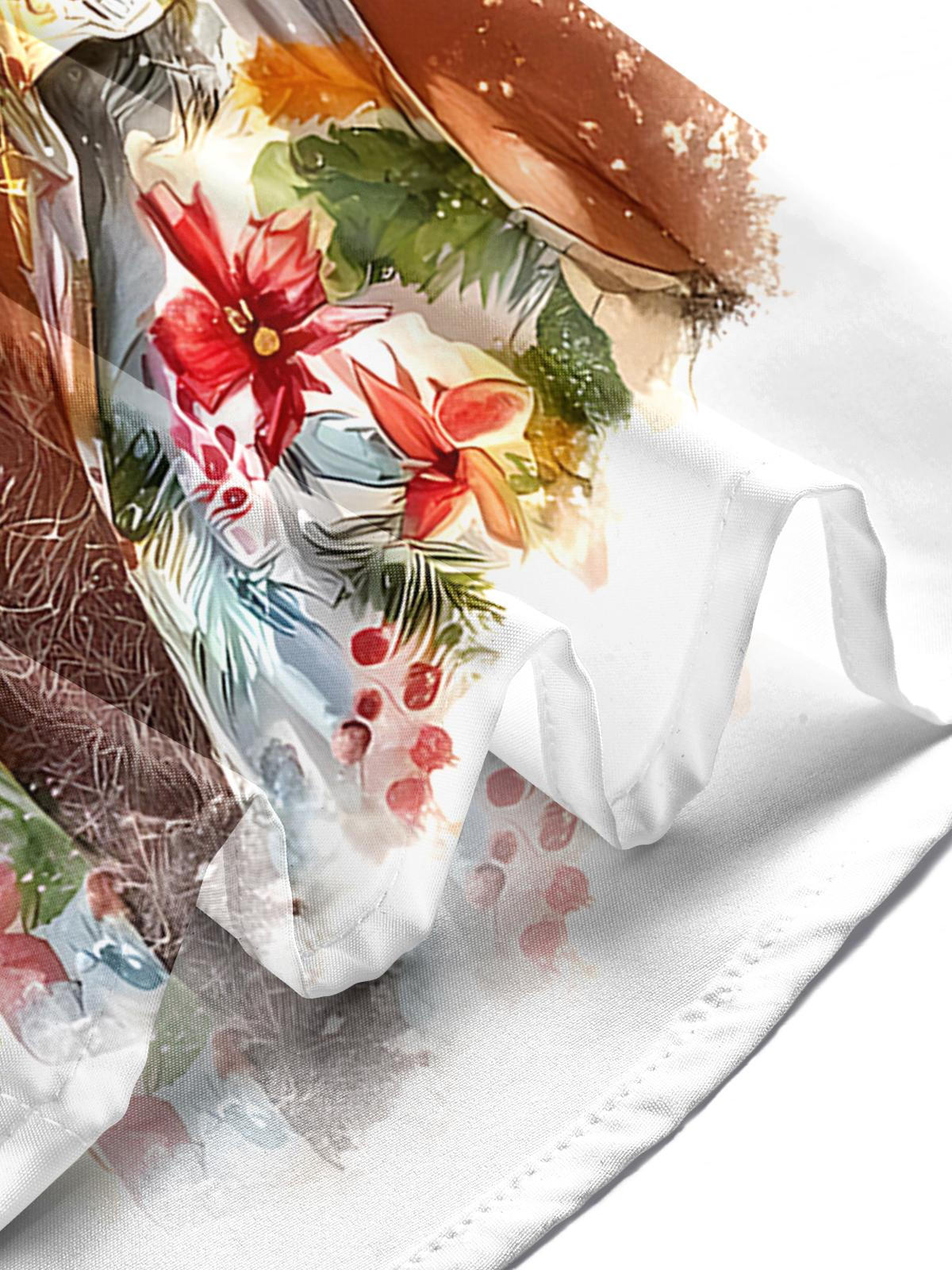 Hawaiian Santa Claus Men's Pocket Short Sleeve Shirts