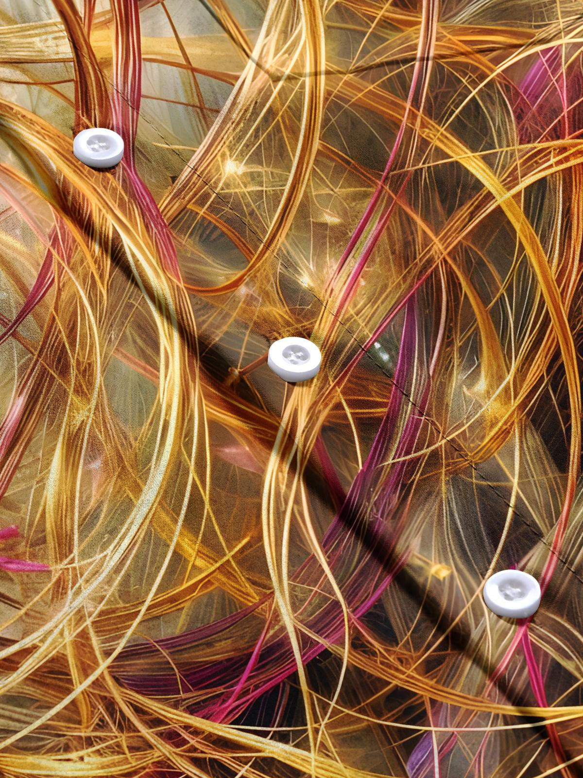 Abstract Line Print Men's Pocket Short Sleeve Shirts