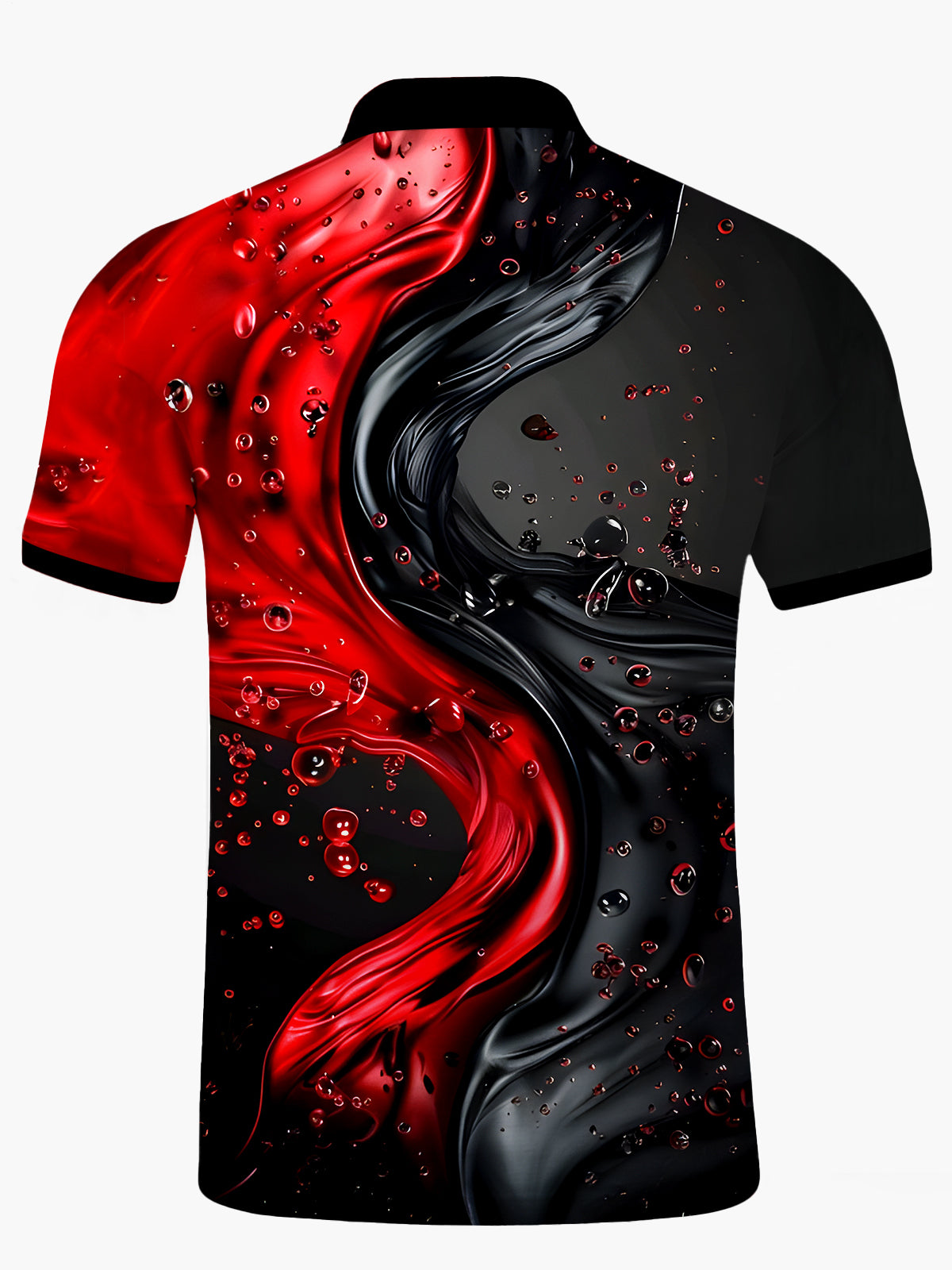 Abstract Water Drop Men's Short Sleeve Button Polo Shirt