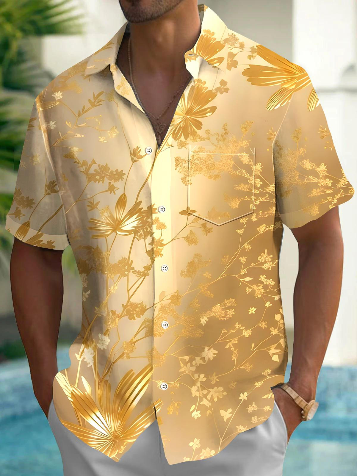 Plant Men's Pocket Short Sleeve Shirts