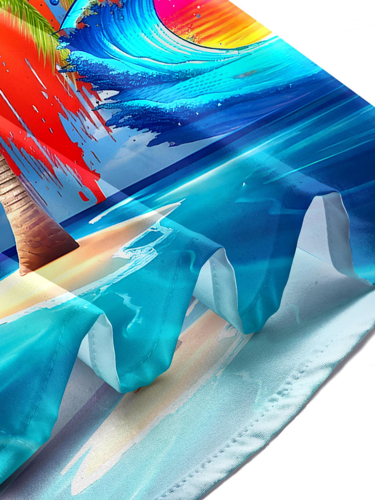 Hawaiian Coconut Tree Men's Pocket Short Sleeve Shirts