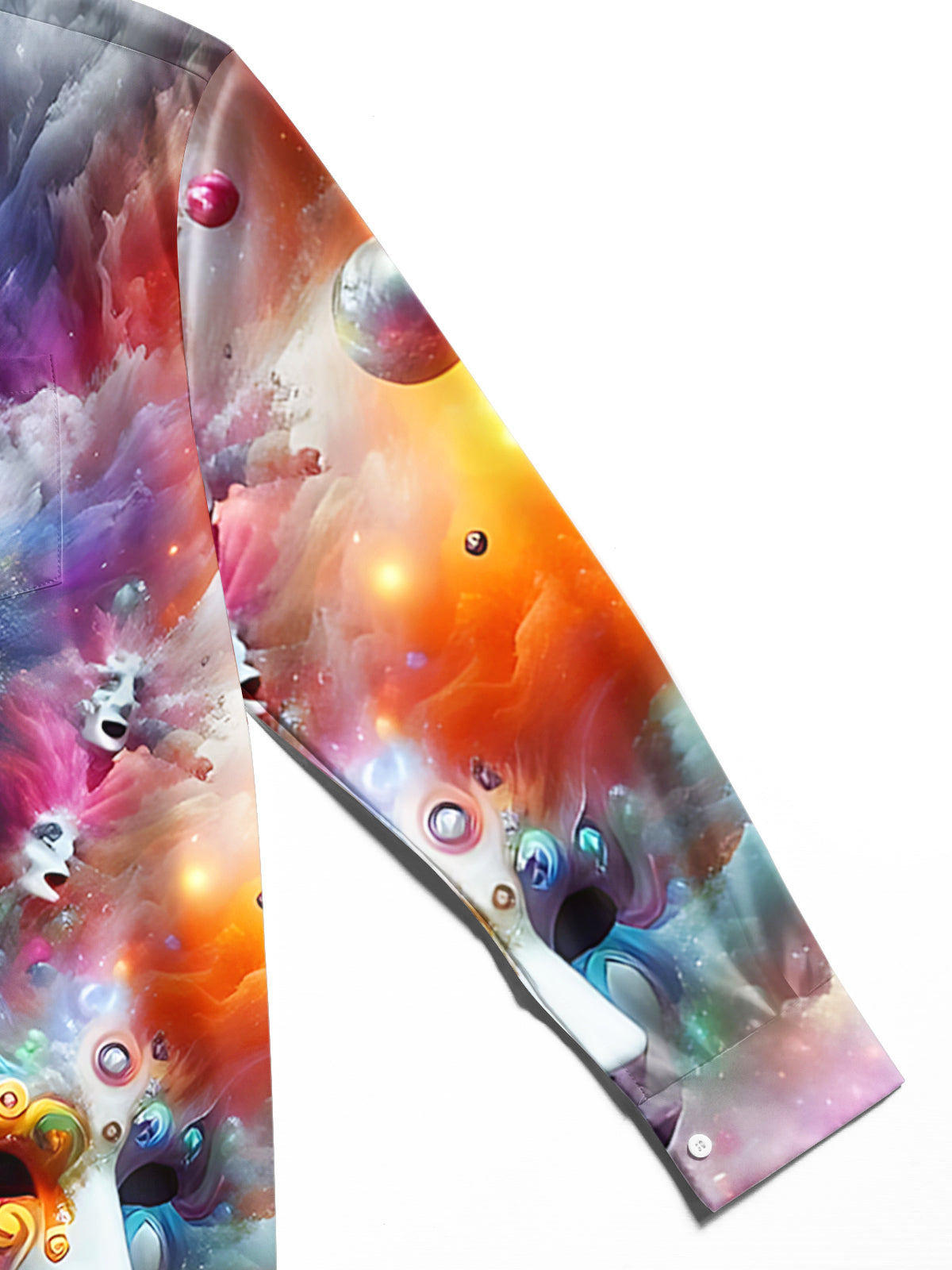 Abstract Human Face Print Men's Pocket Long Sleeve Shirts