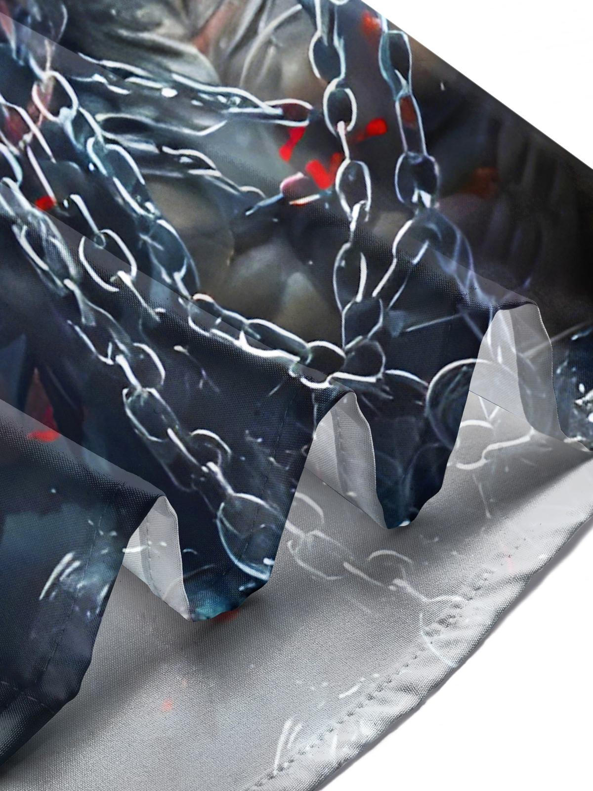 Dark Skull Wolf Men's Pocket Short Sleeve Shirts