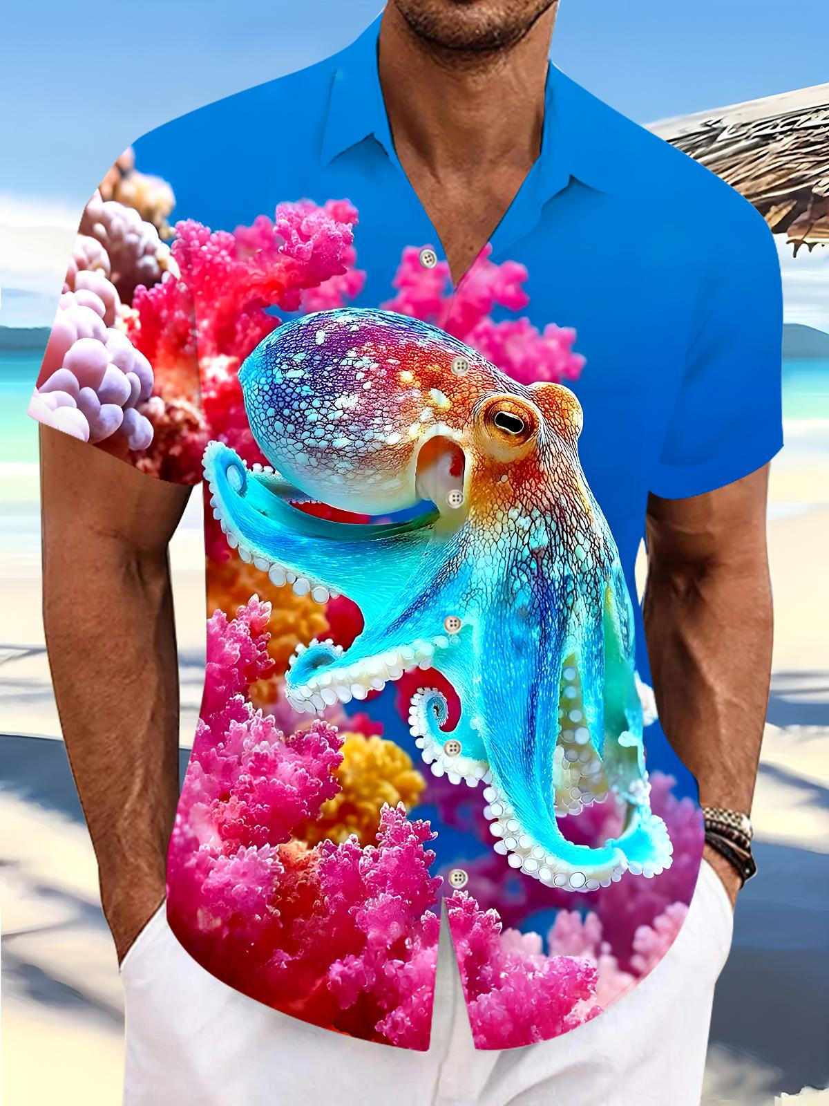 Octopus Men's Pocket Short Sleeve Shirts