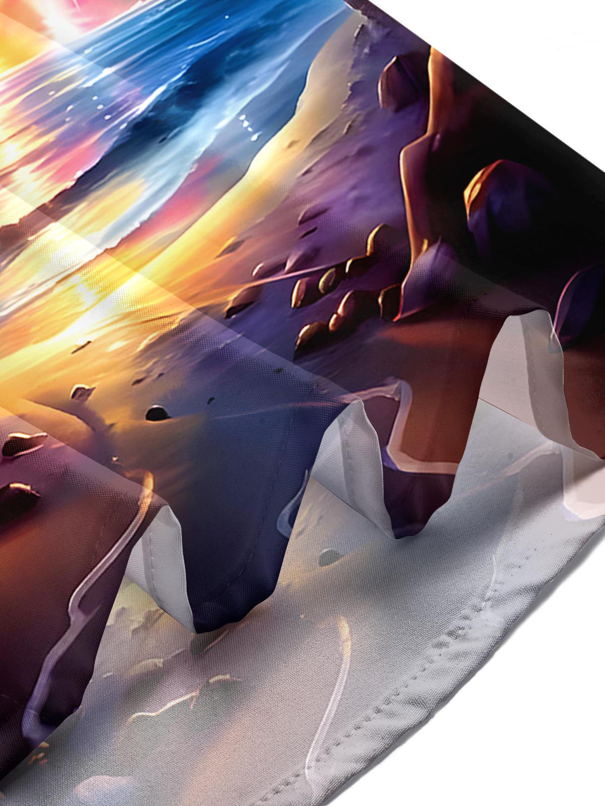 Hawaiian Coconut Tree Fireworks Men's Pocket Short Sleeve Shirts