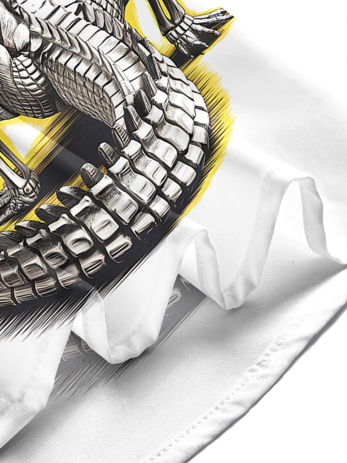 Crocodile Print Men's Pocket Short Sleeve Shirts