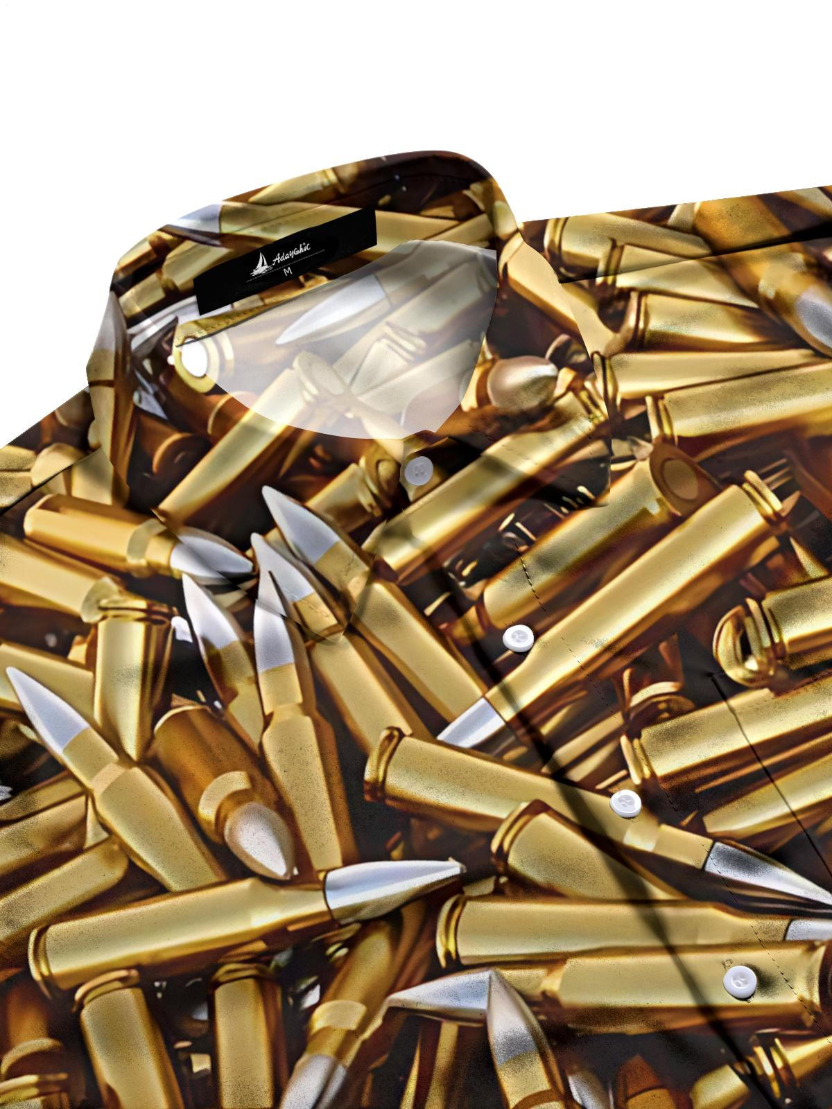 Bullet Print Men's Pocket Short Sleeve Shirts