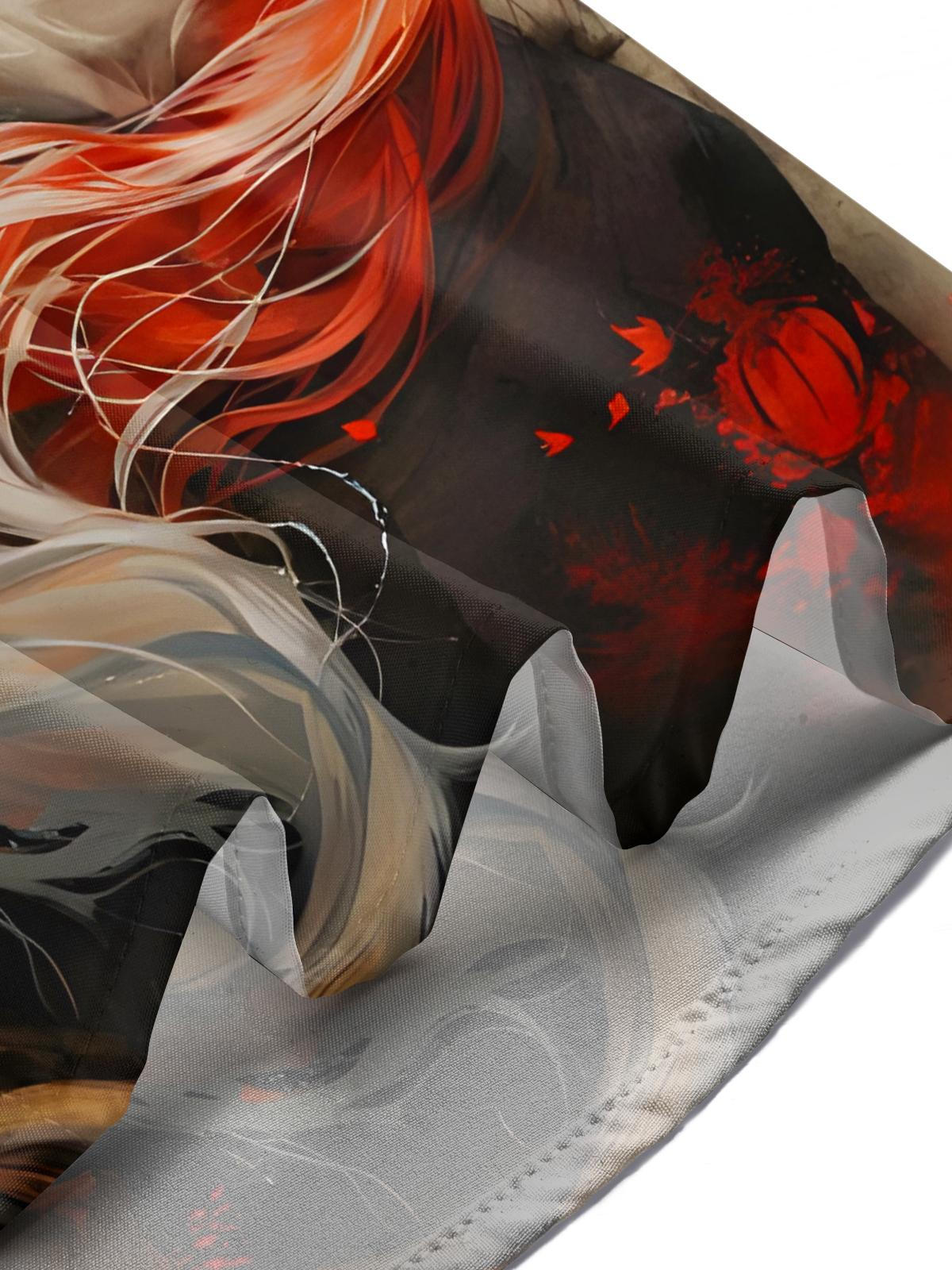 Fox Floral Print Men's Pocket Short Sleeve Shirts