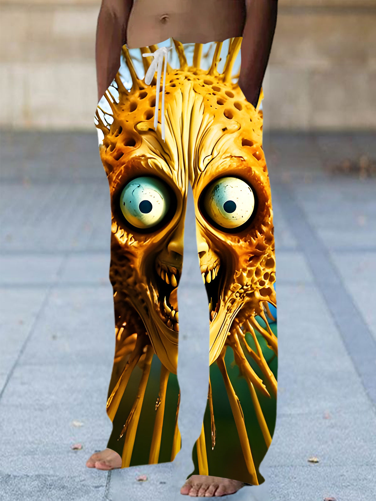 Funny Horror Art Relief Halloween Men's Casual Elastic Waist Pants