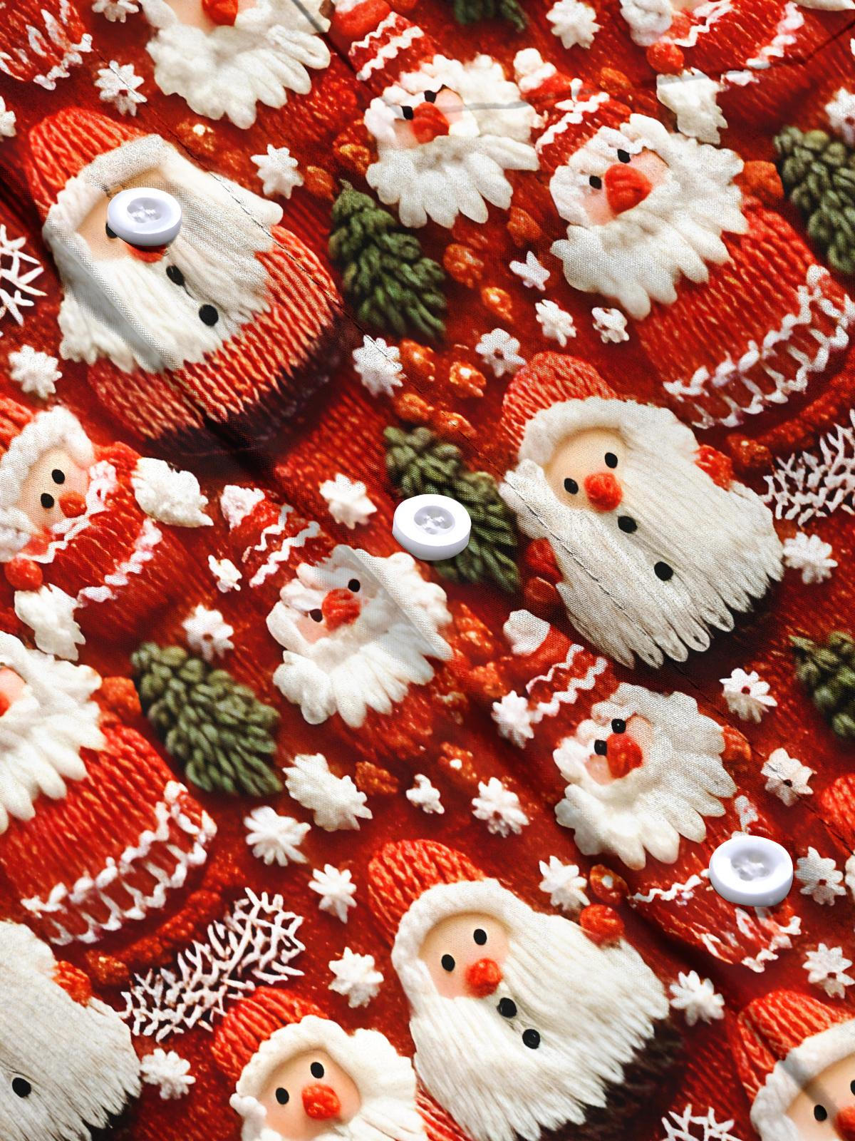 Funny Christmas Santa Claus Xmas Men's Pocket Short Sleeve Shirts