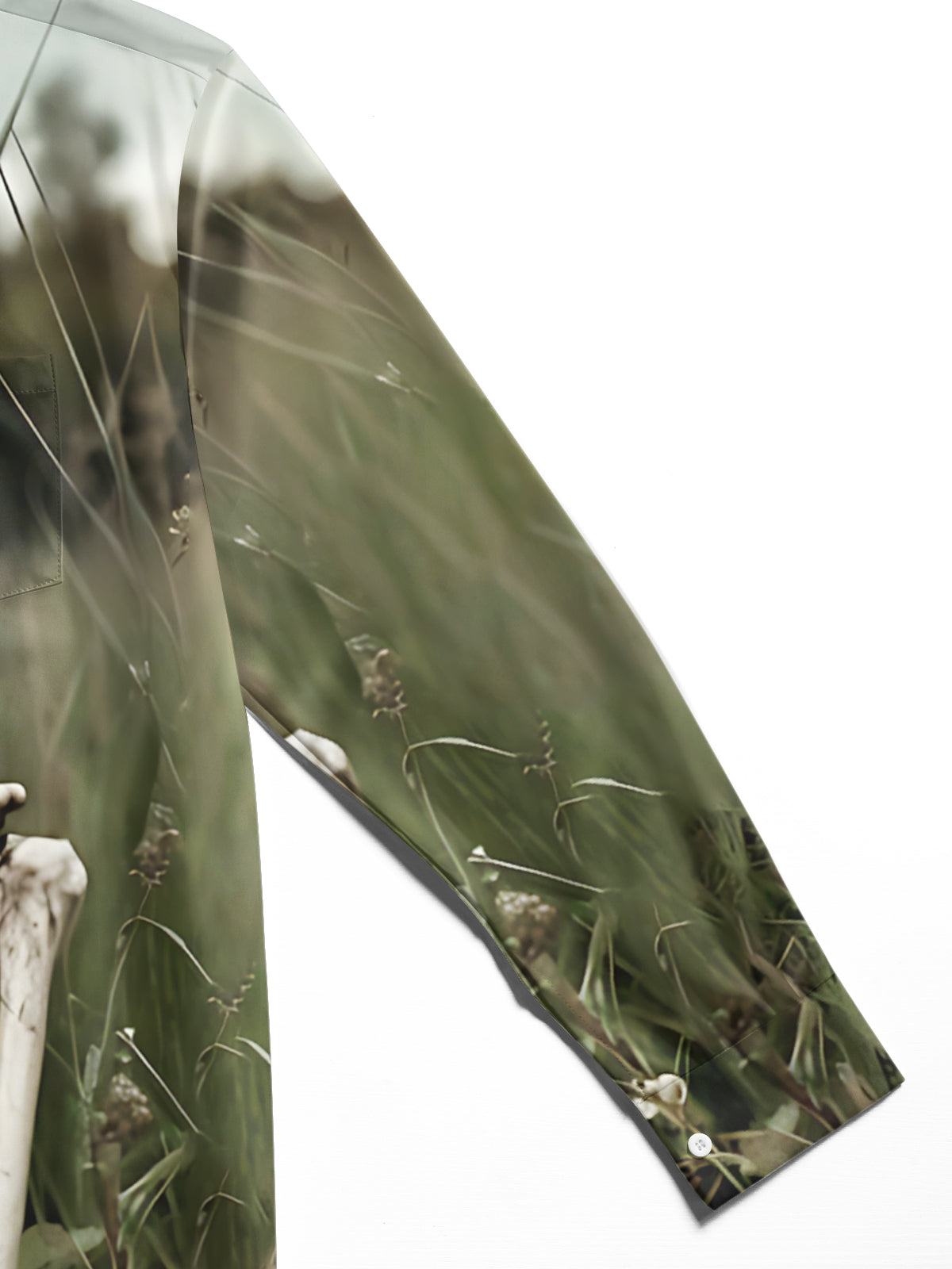 Skull Photographer Print Men's Pocket Long Sleeve Shirts