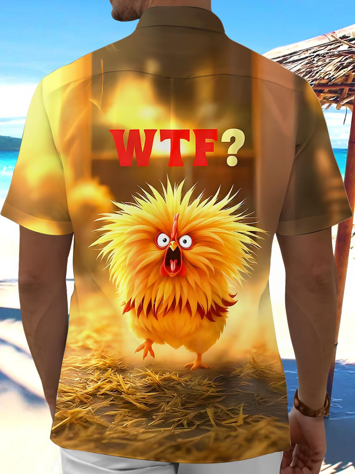 Funny Chickens Men's Pocket Short Sleeve Shirts