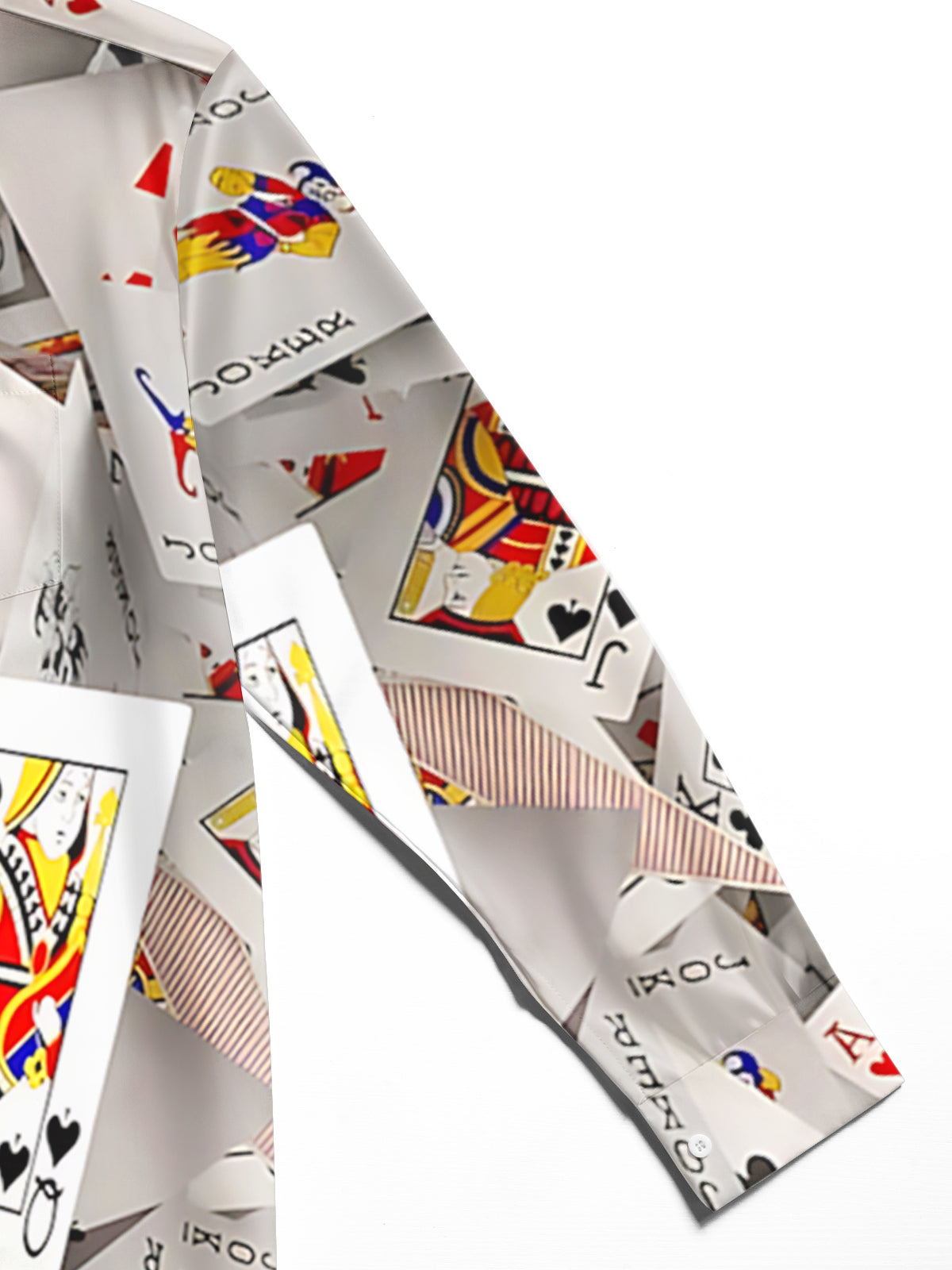 Poker Print Men's Pocket Long Sleeve Shirts