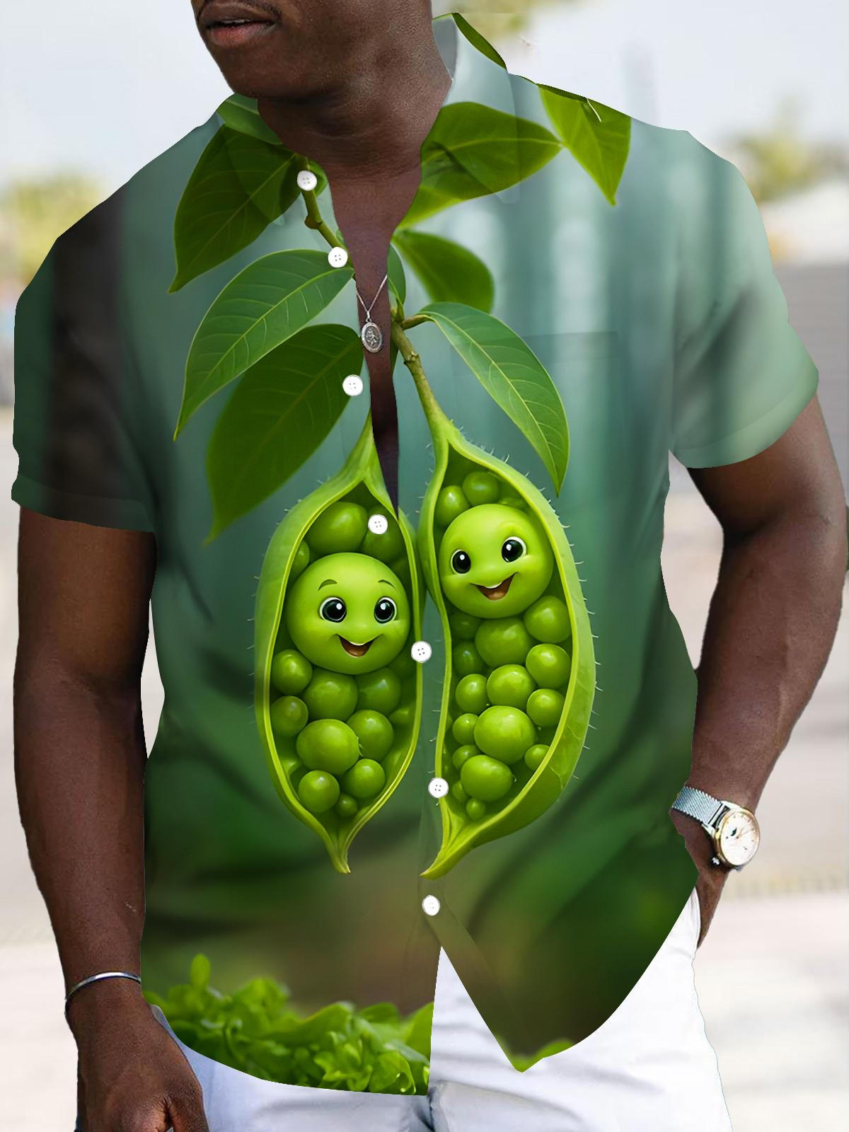 Fun Pea Men's Pocket Short Sleeve Shirts