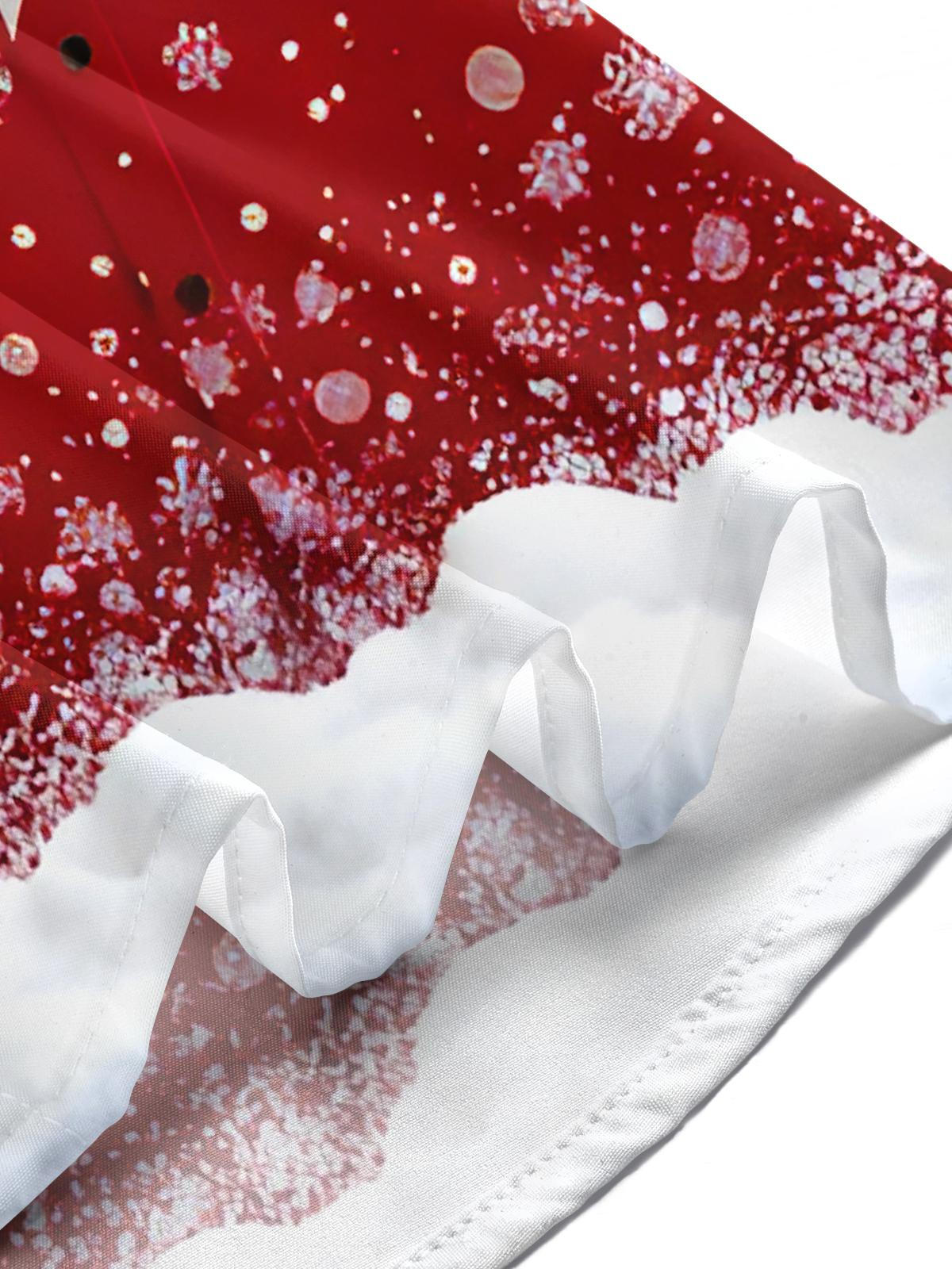 Fun Christmas Snowflakes Xmas Men's Pocket Long Sleeve Shirts