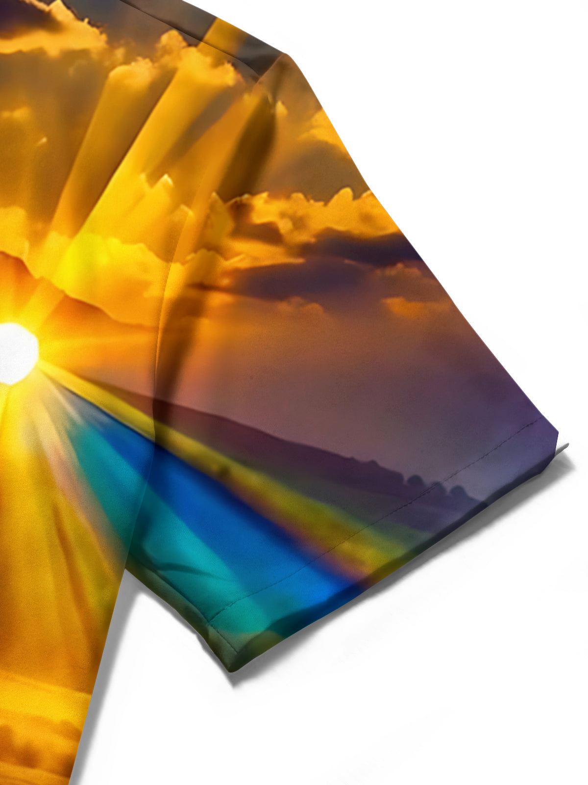 Sunset Horse Group Print Men's Pocket Short Sleeve Shirts