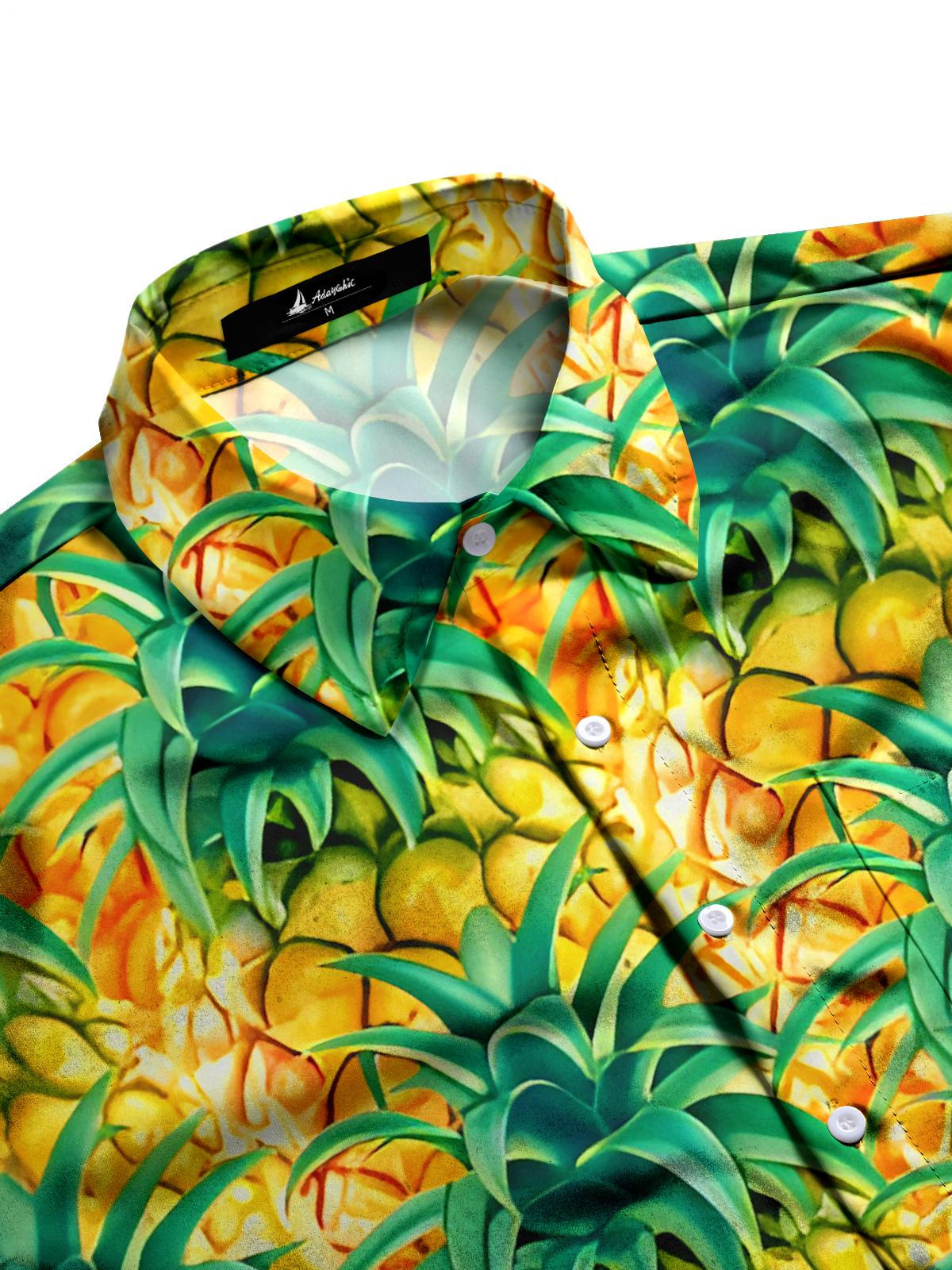 Pineapple Men's Pocket Short Sleeve Shirts