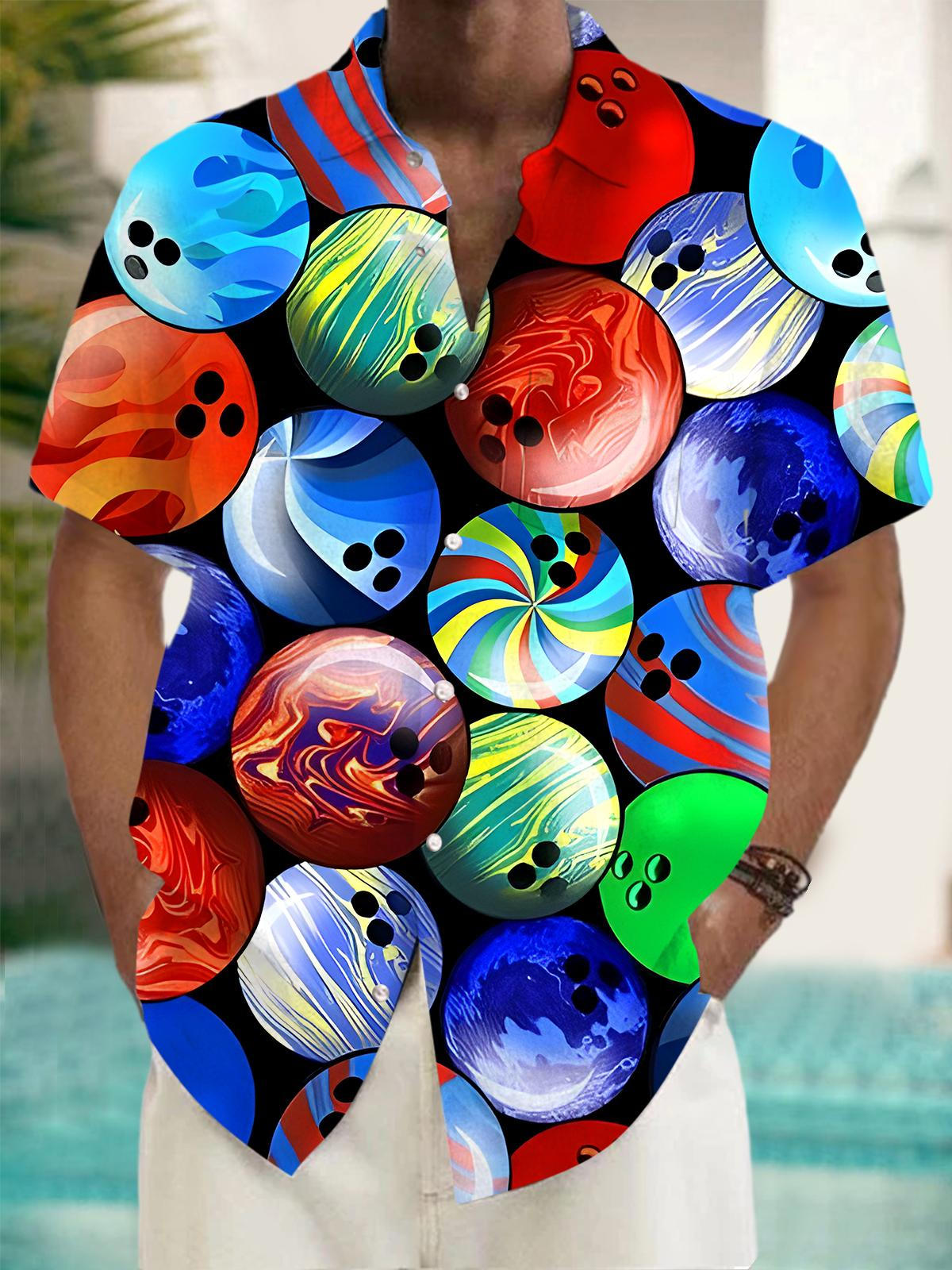 Bowling Men's Pocket Short Sleeve Shirts