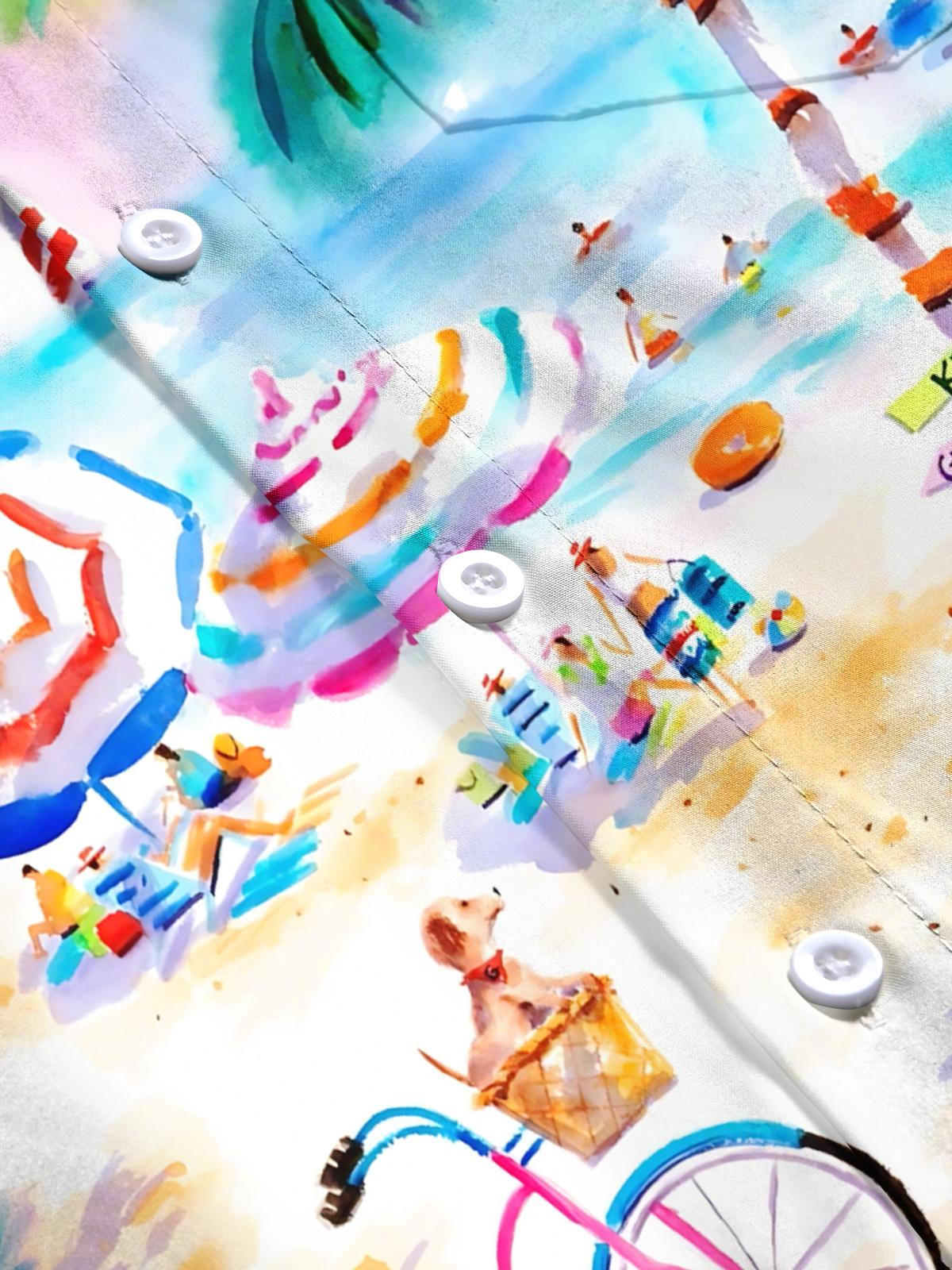 Hawaiian Print Men's Pocket Short Sleeve Shirts