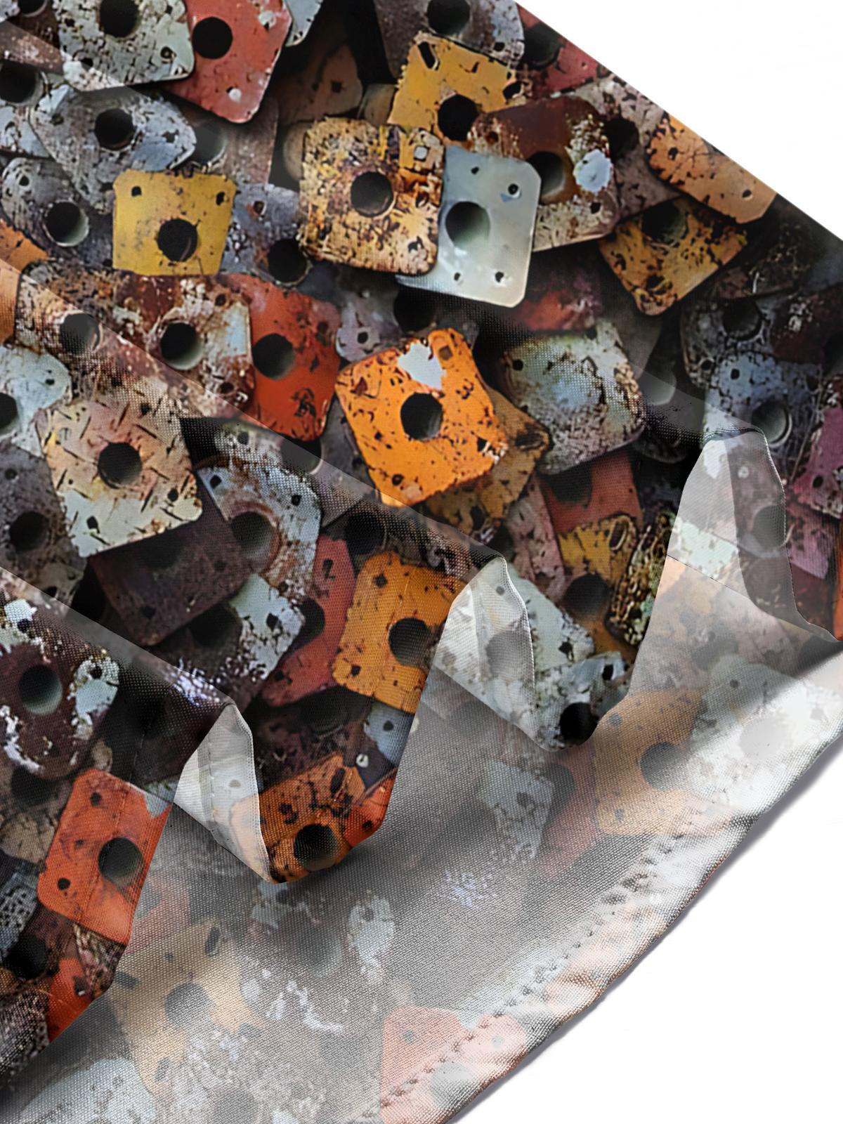 Steel Print Men's Pocket Long Sleeve Shirts