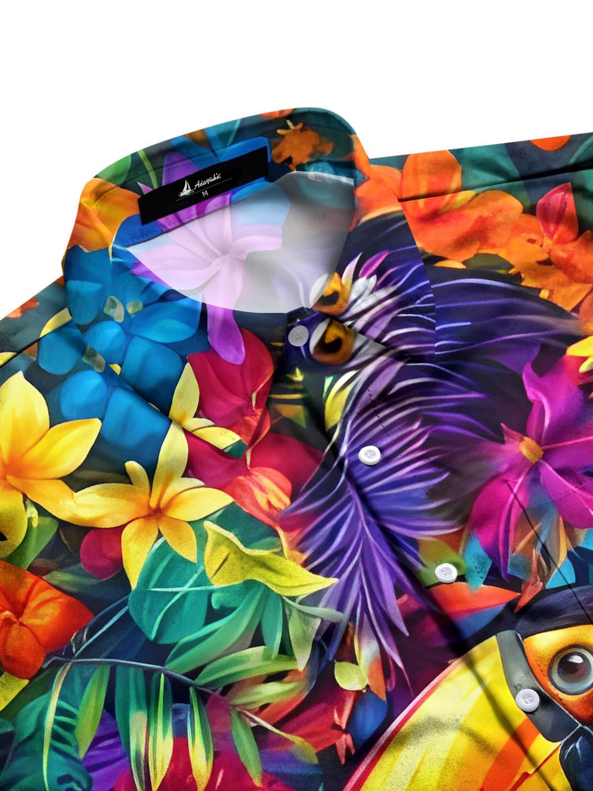 Hawaiian Parrot Men's Pocket Short Sleeve Shirts