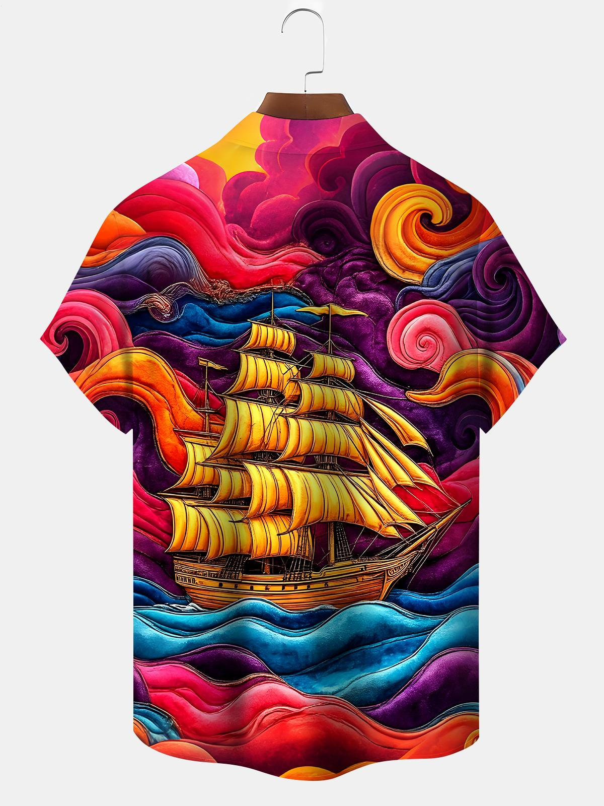 Boat Men's Pocket Short Sleeve Shirts