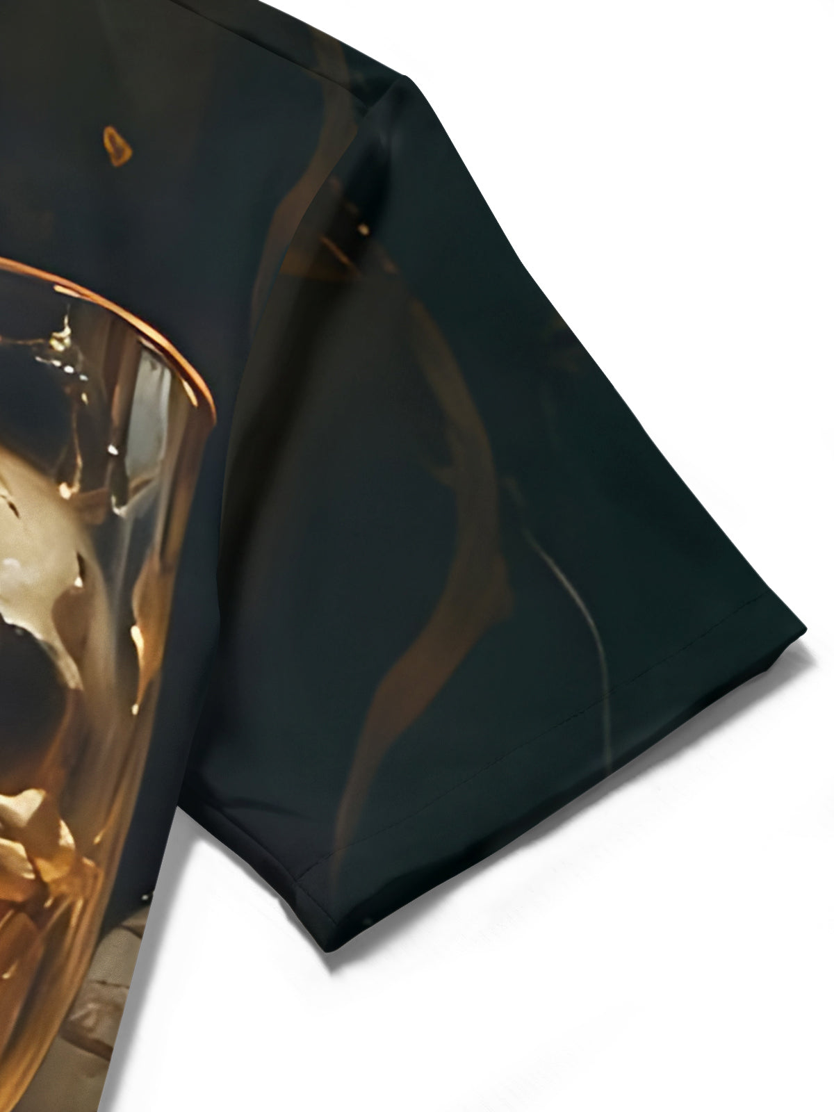 Skull Wine Glass Print Men's Pocket Short Sleeve Shirts