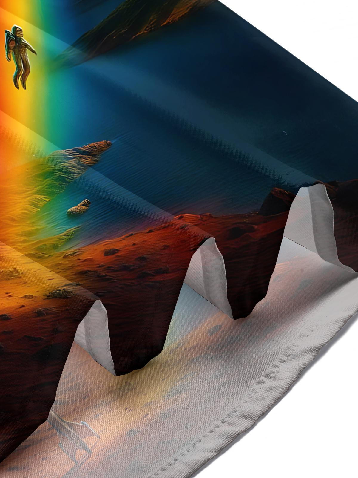 Space Rocket Spaceship Print Men's Pocket Short Sleeve Shirts