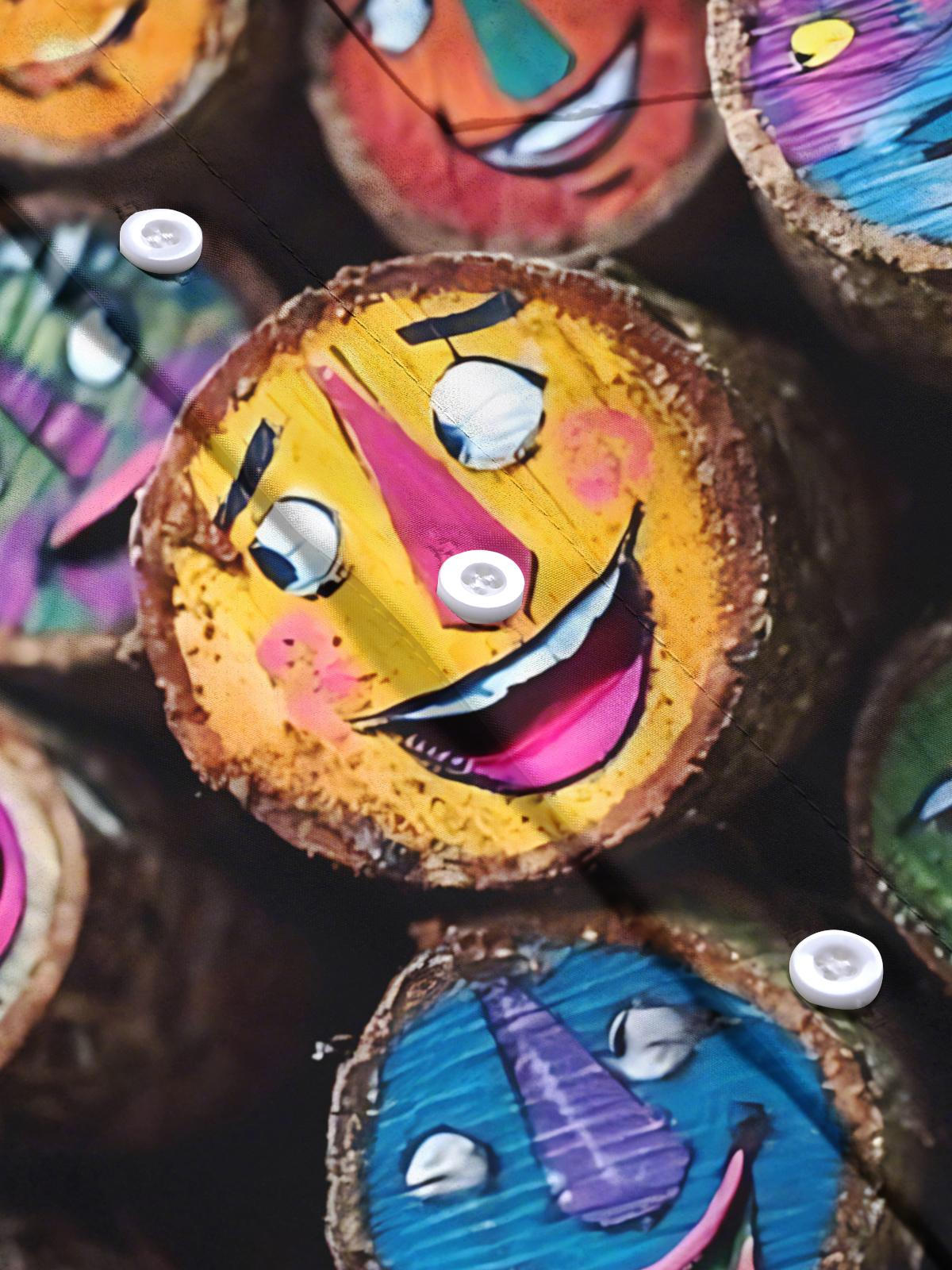 Funny Wood Print Men's Pocket Short Sleeve Shirts