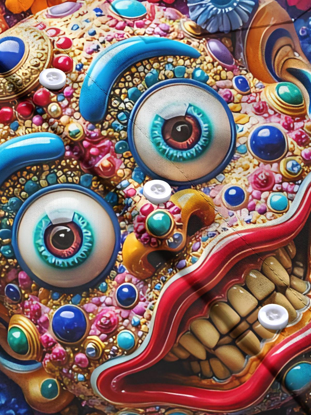 Funny Print Men's Pocket Short Sleeve Shirts